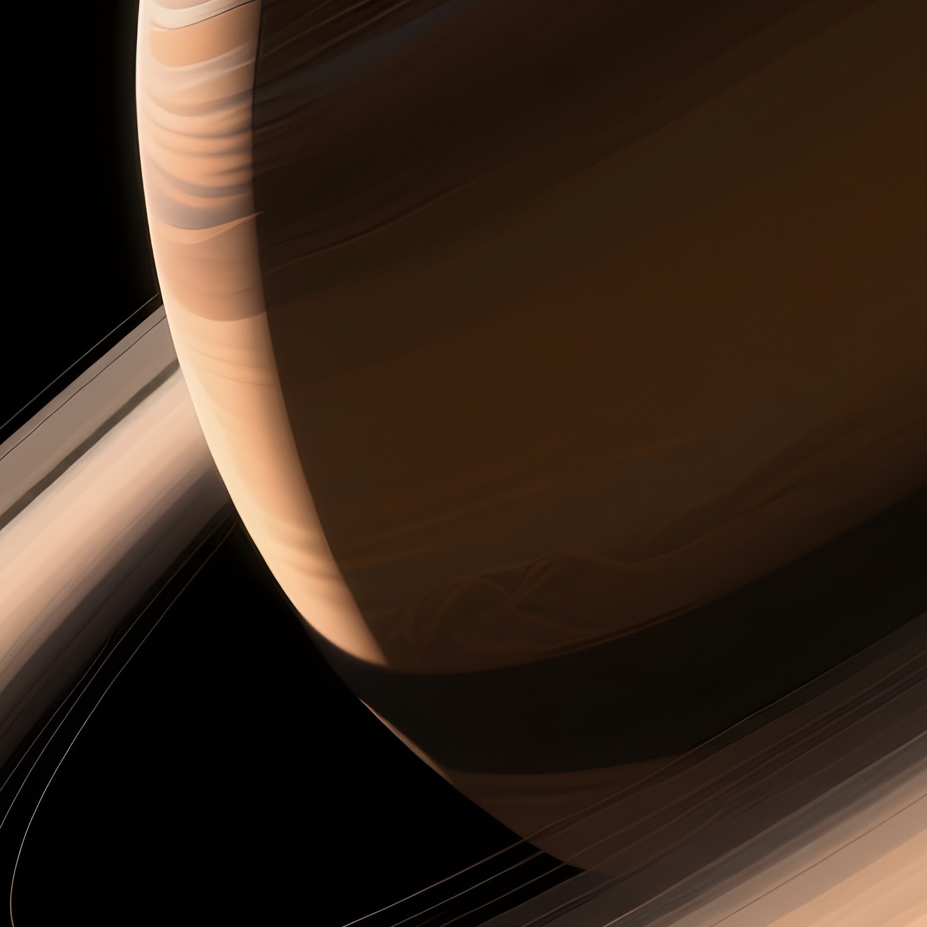 Jupiter Shadow Over Rings And Glowing Moons Digital Art - Full Resolution Quality Preview