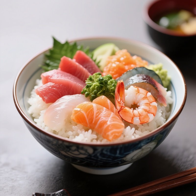Kaisendon Seafood Rice Bowl With Fresh Sashimi