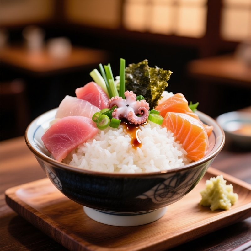 Kaisendon Seafood Rice Bowl With Fresh Sashimi