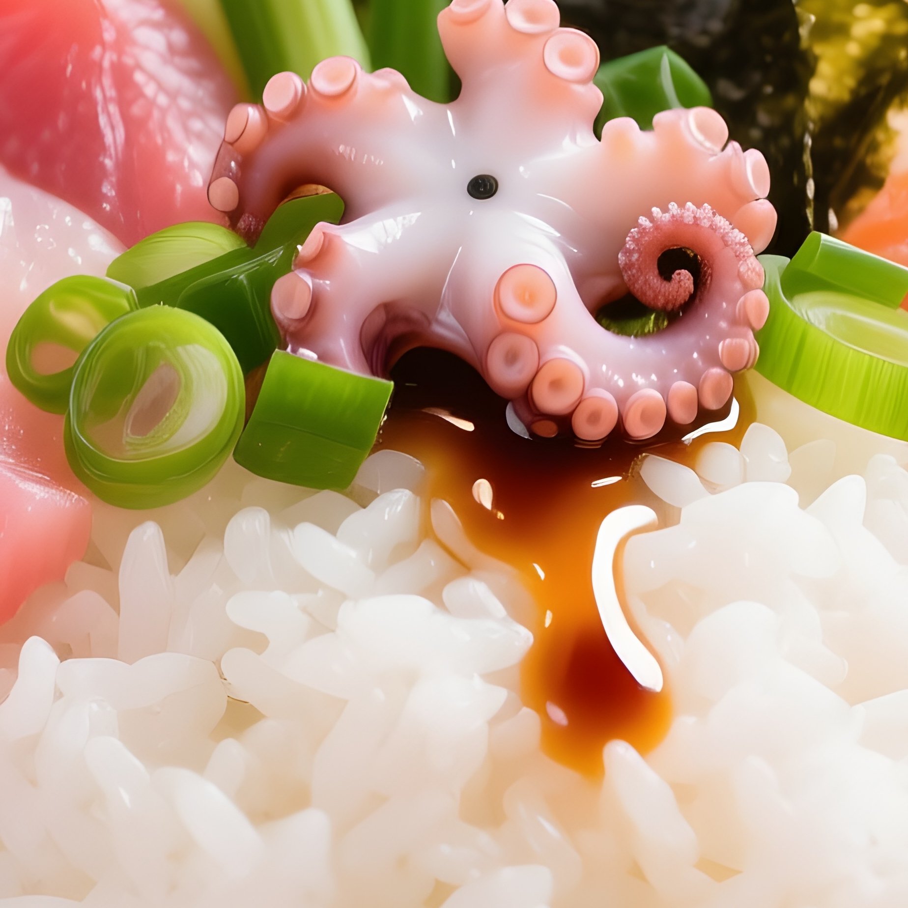 Kaisendon Seafood Rice Bowl With Fresh Sashimi - Full Resolution Quality Preview