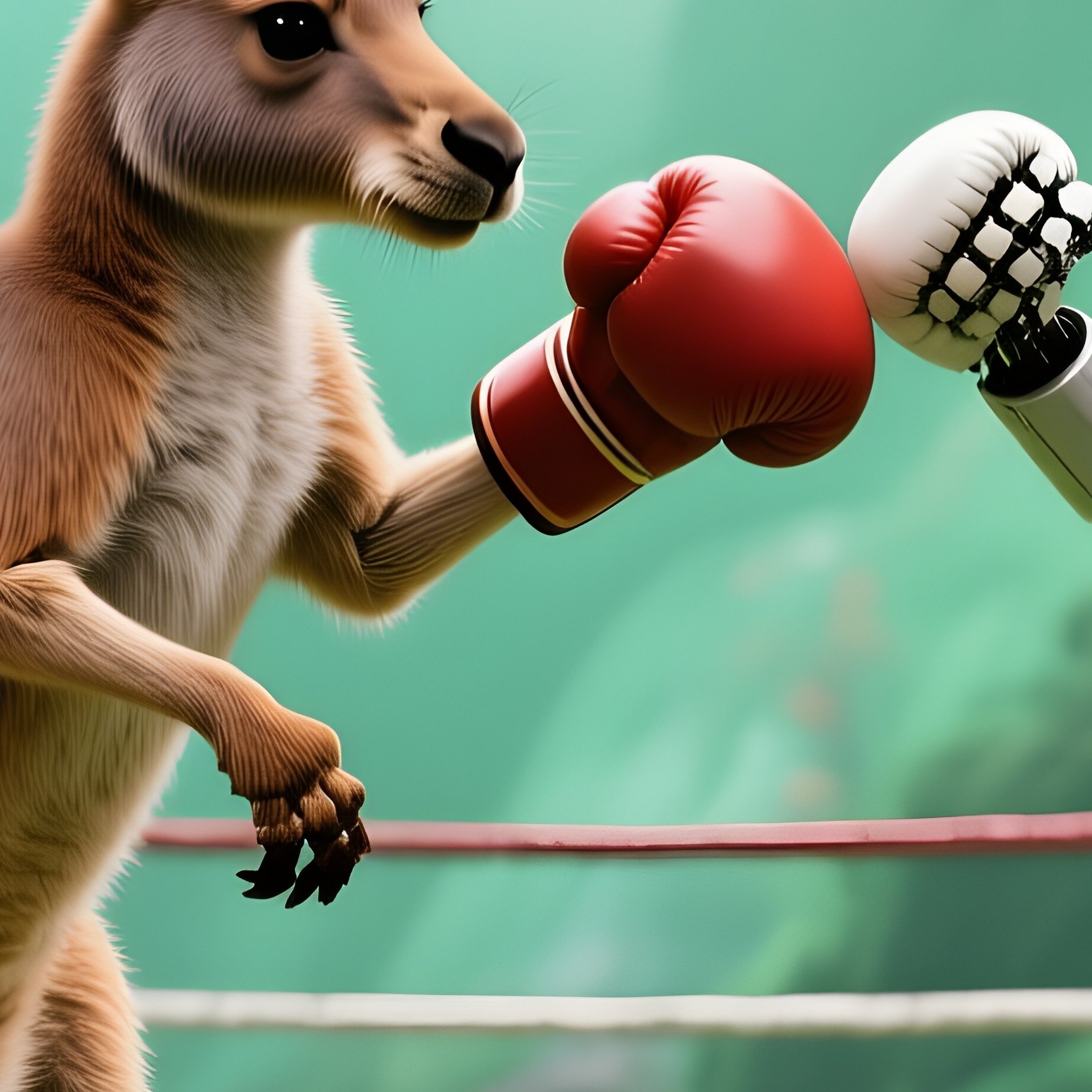 Kangaroo Boxing Robot In Surreal Scene - Full Resolution Quality Preview