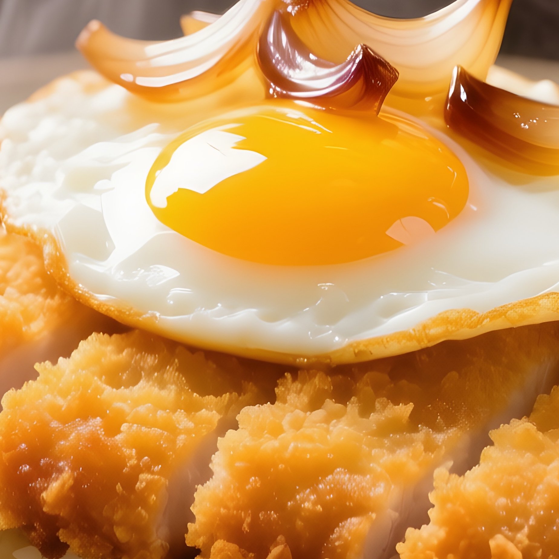 Katsudon Breaded Pork Cutlet Simmered With Egg And Onion Over Rice - Full Resolution Quality Preview