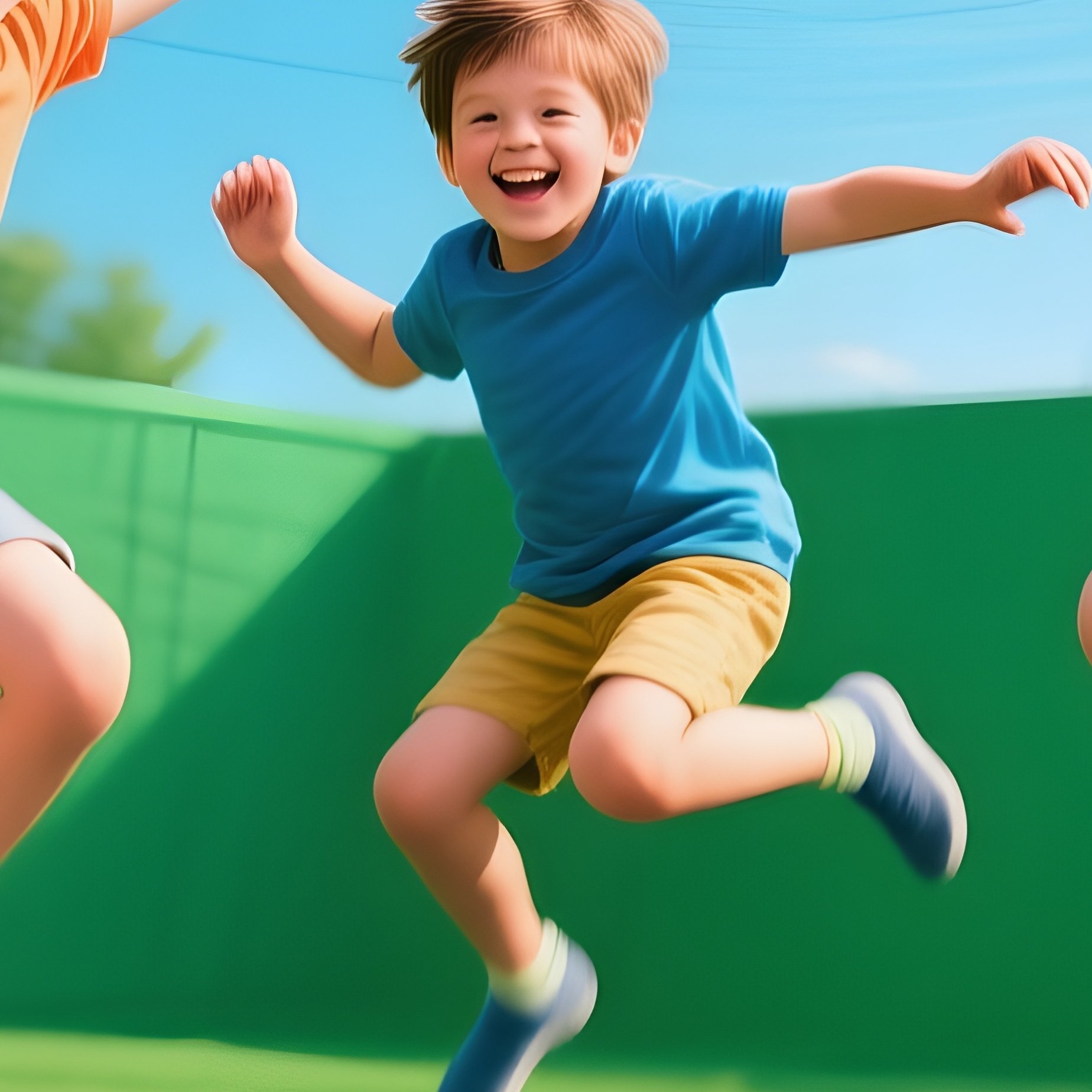 Kids Jumping Trampoline Safety Nets - Full Resolution Quality Preview