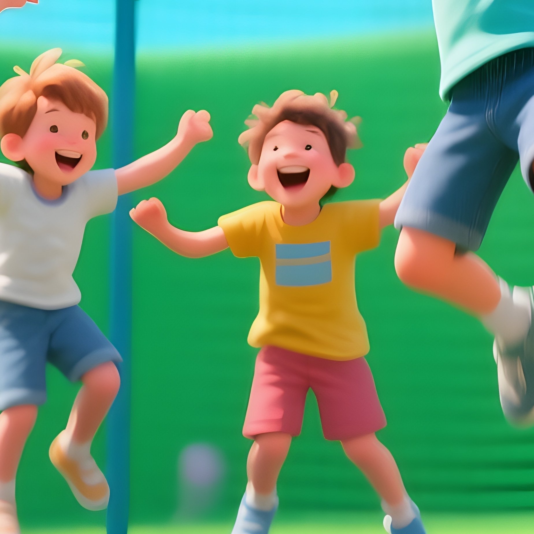 Kids Jumping Trampoline Safety Nets 3D Rendering - Full Resolution Quality Preview