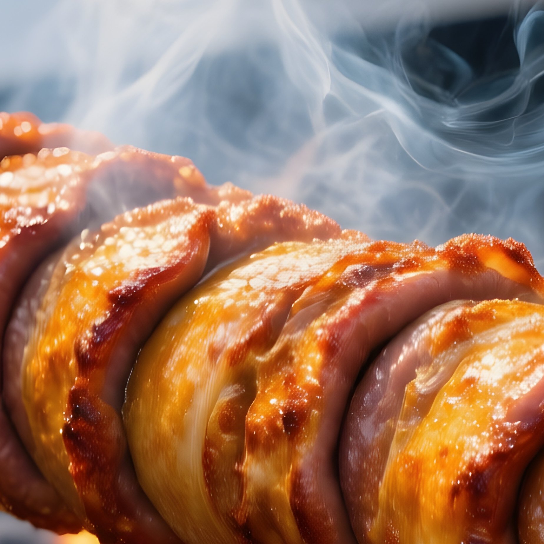 Kokoretsi Lamb Intestines Roasting Over Coals - Full Resolution Quality Preview