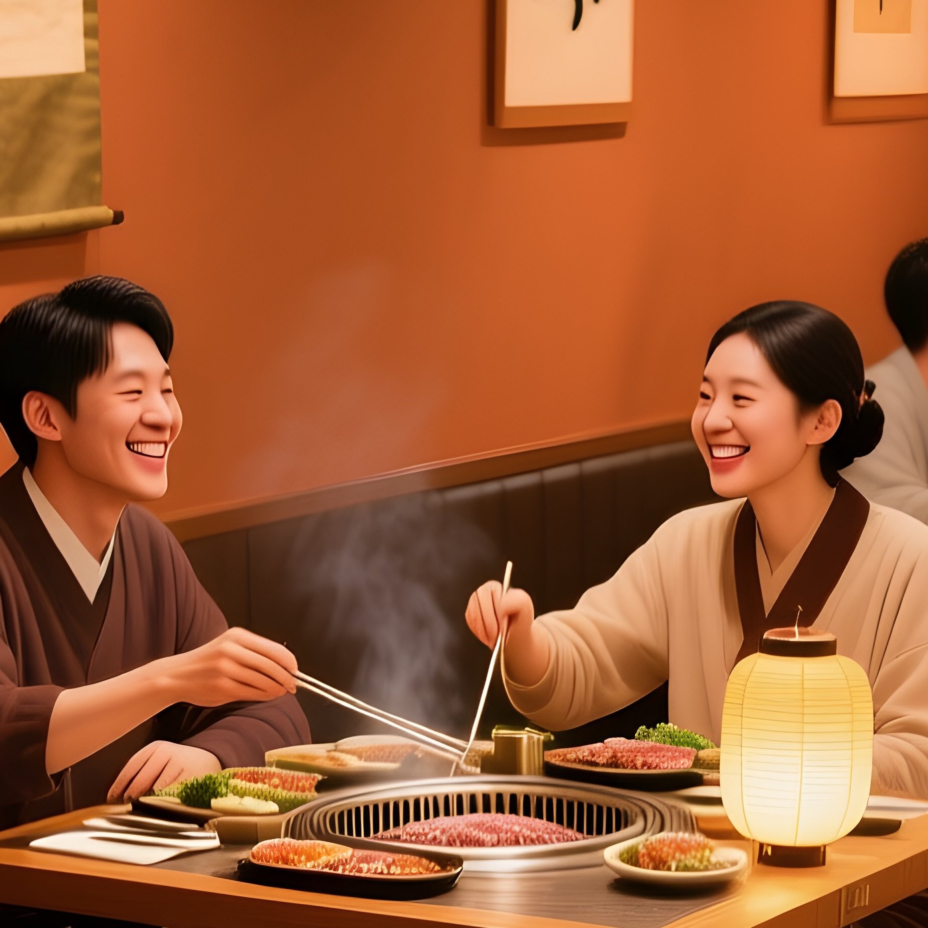 Korean Bbq Gogi Gui Restaurant Interior - Full Resolution Quality Preview