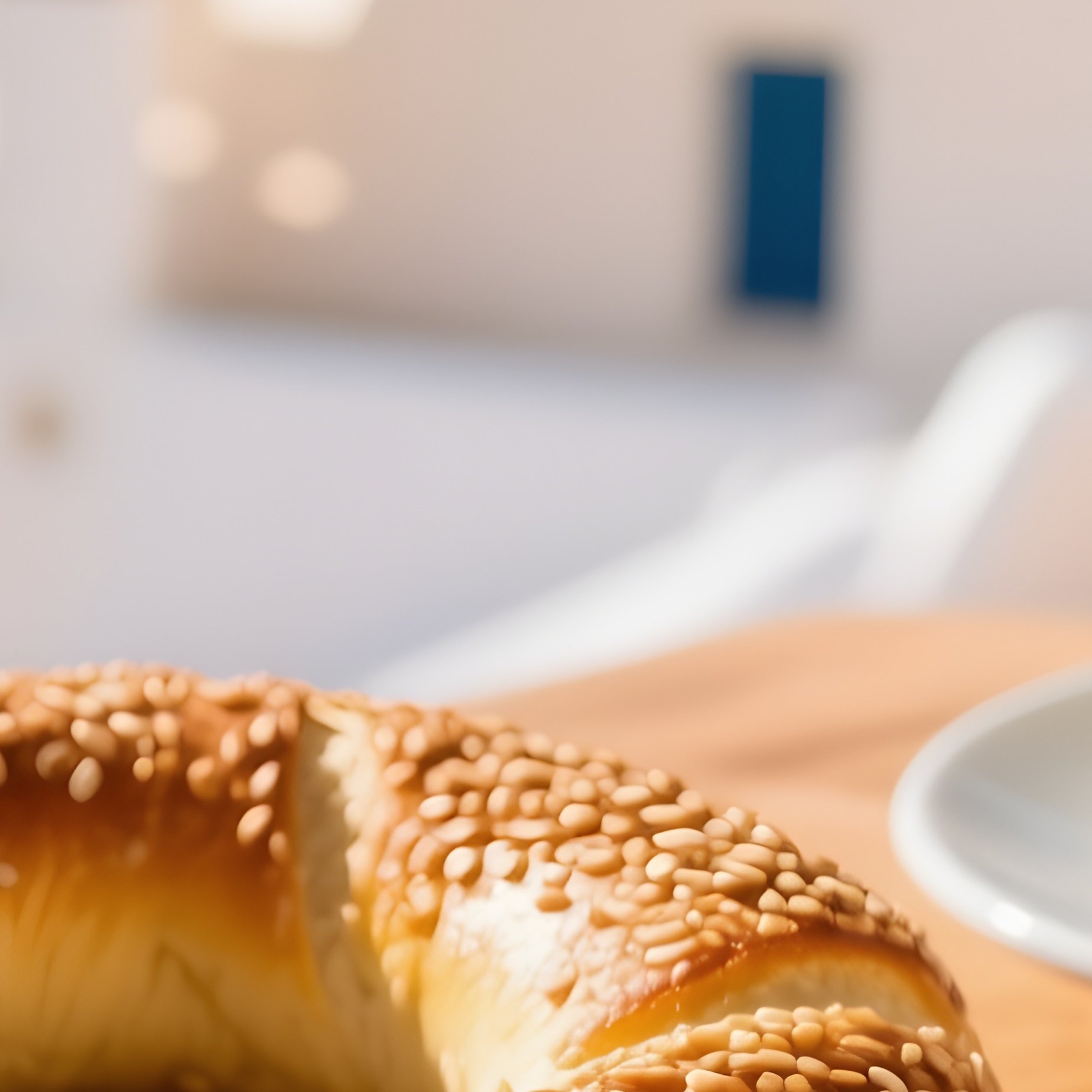 Koulouri Circular Bread Ring Covered In Sesame Seeds - Full Resolution Quality Preview