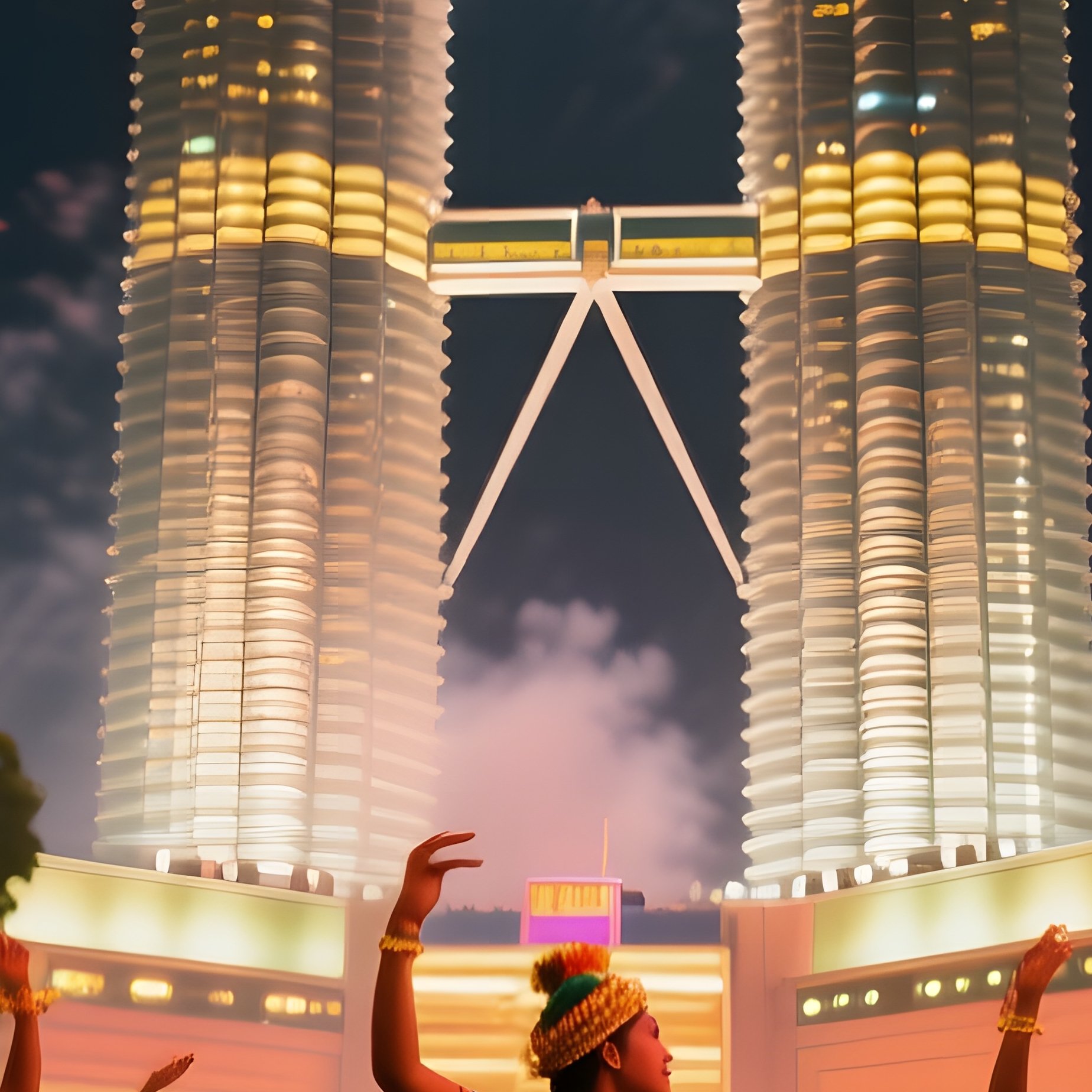 Kuala Lumpur Night Festival Fireworks Twin Towers - Full Resolution Quality Preview