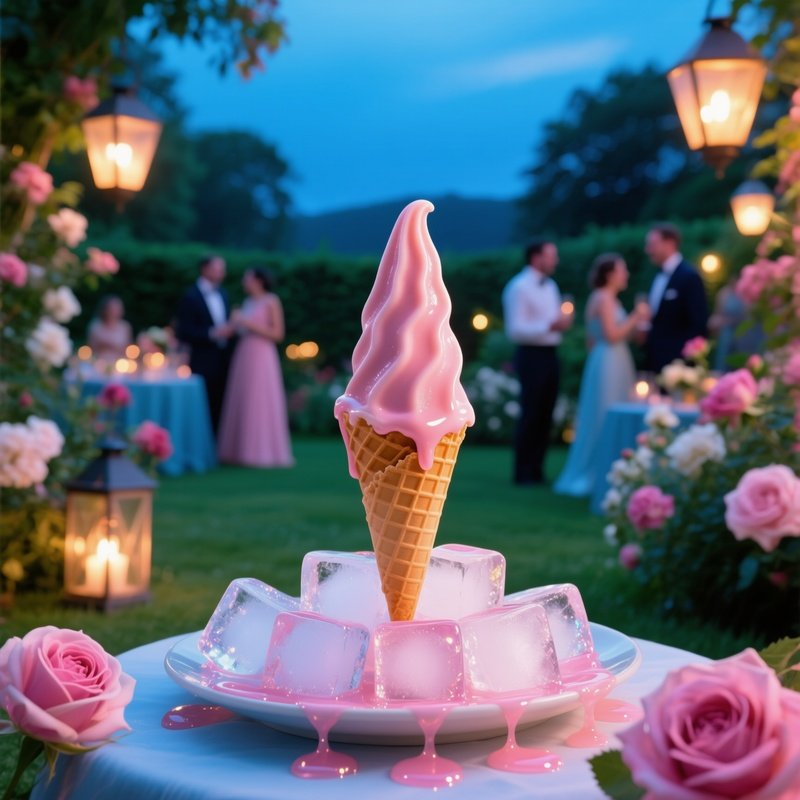 Kulfi Cone On Ice At Garden Party