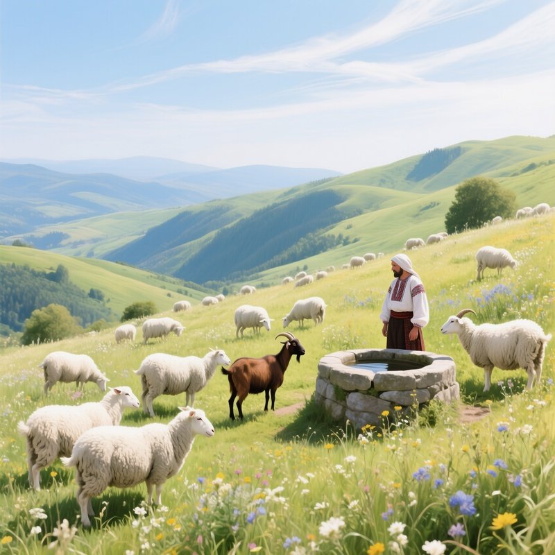 Lamb Goat Herd Landscape