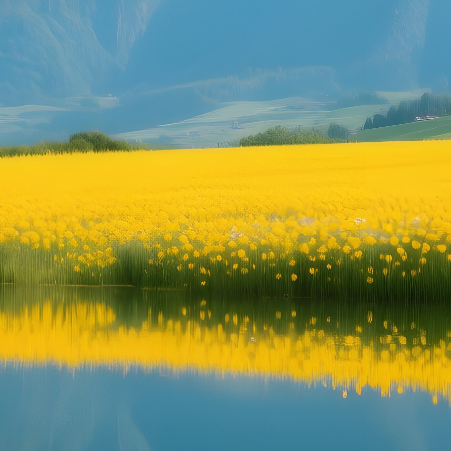 Landscape Featuring A Reflective Water Body And Mountains - Full Resolution Quality Preview