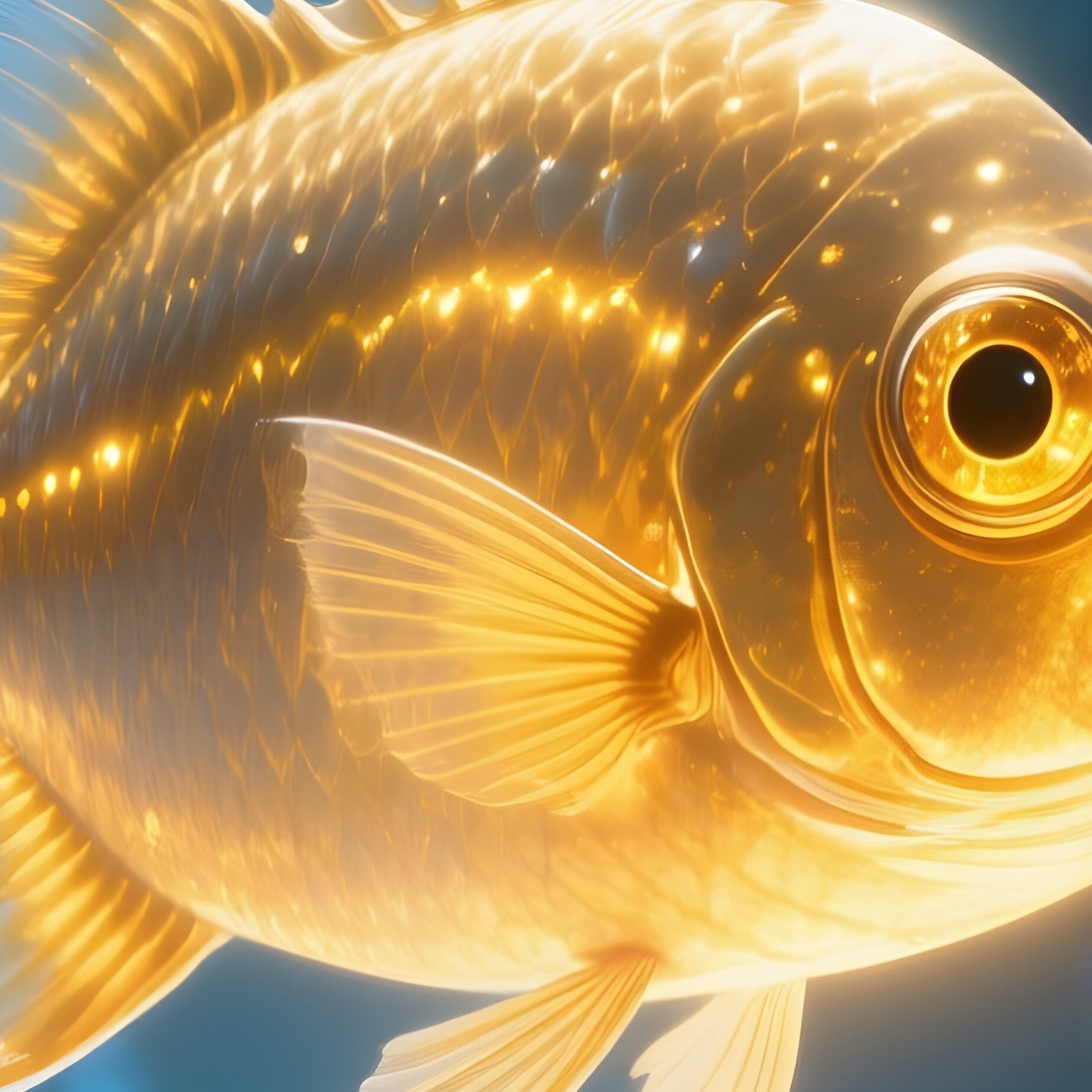 Lanternfish With Shining Eyes Fantasy Scene - Full Resolution Quality Preview