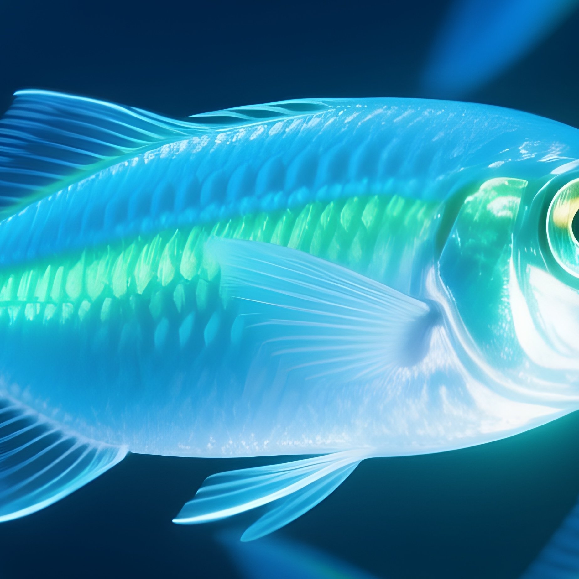 Lanternfish With Shining Eyes Sea Scene - Full Resolution Quality Preview