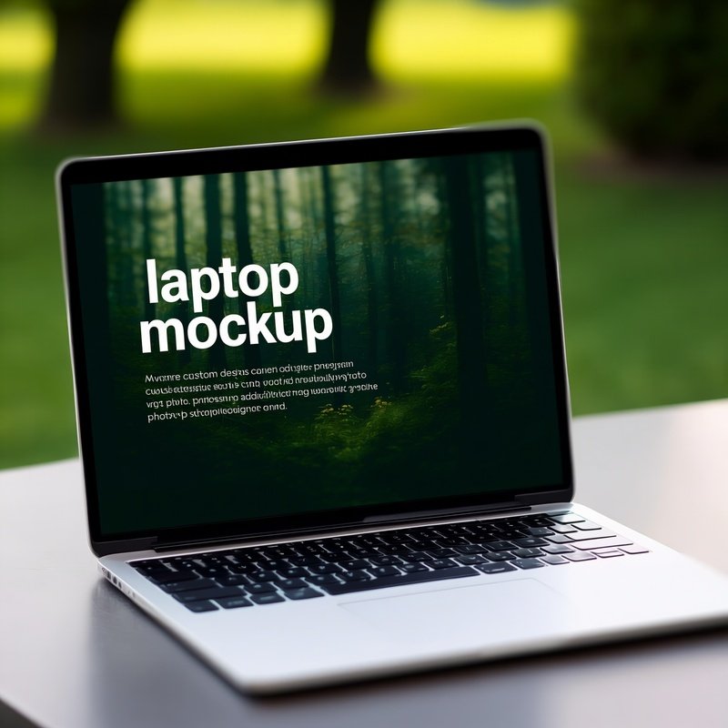 Laptop Displaying A Mockup Design Laptop Mockup