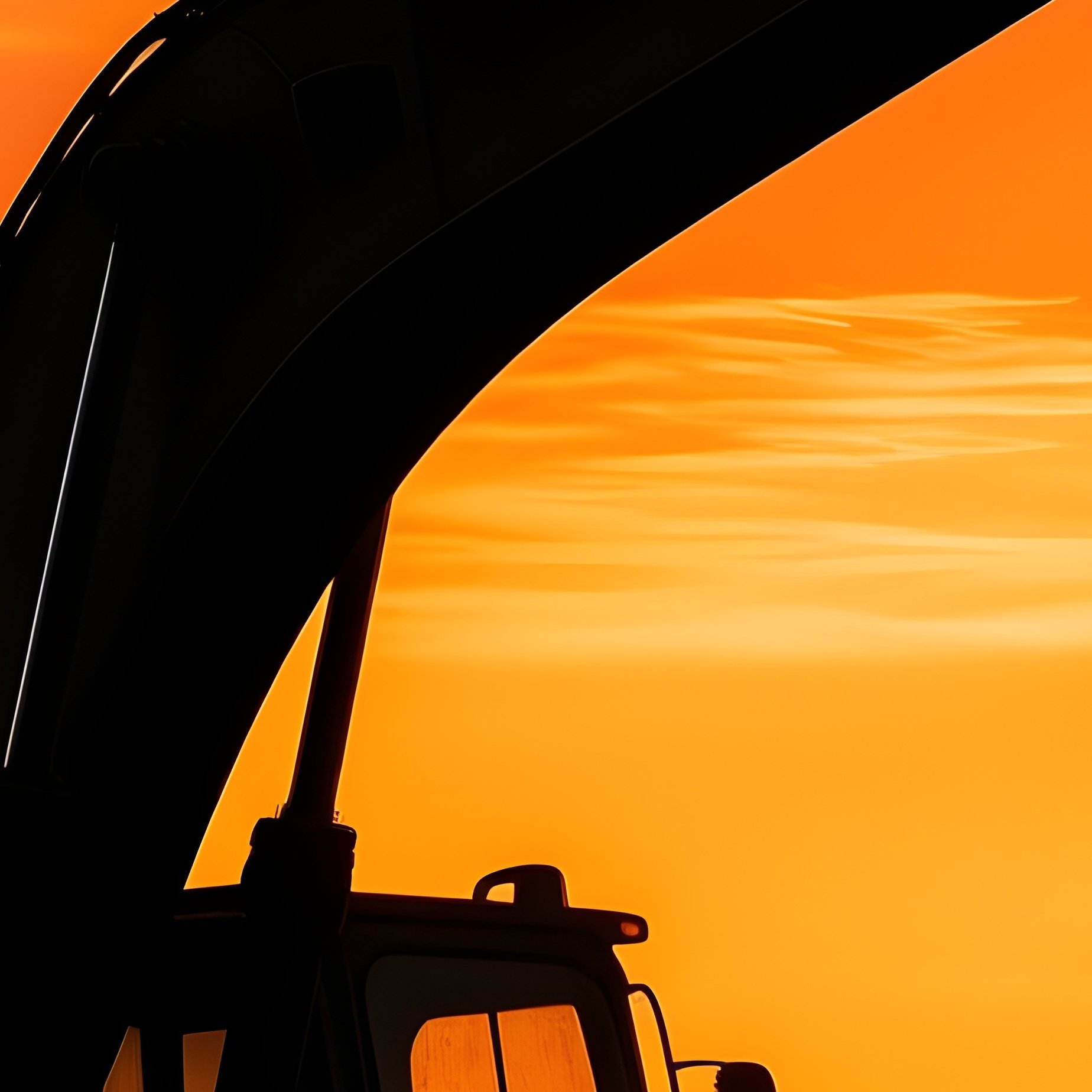 Large Excavator Silhouetted By Setting Sun - Full Resolution Quality Preview