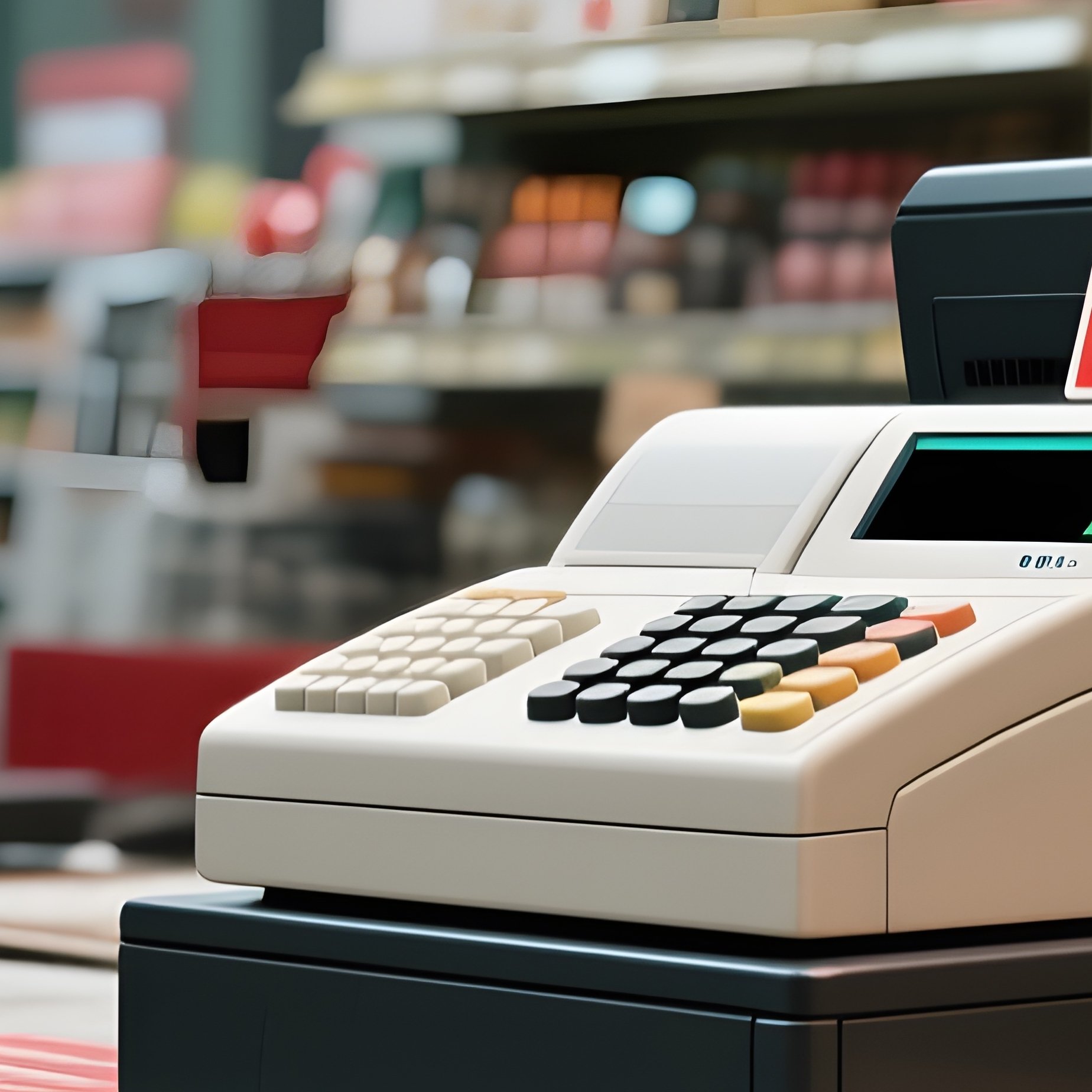 Last Chance Signs On Cash Register Counter Fictional - Full Resolution Quality Preview