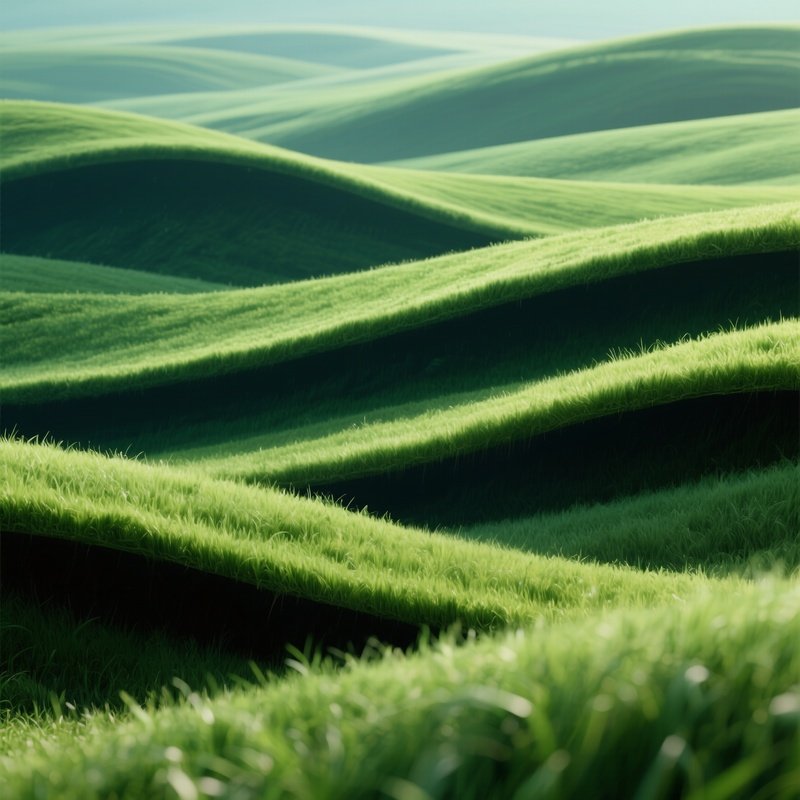 Layered Green Landscape Landscape Digital Art