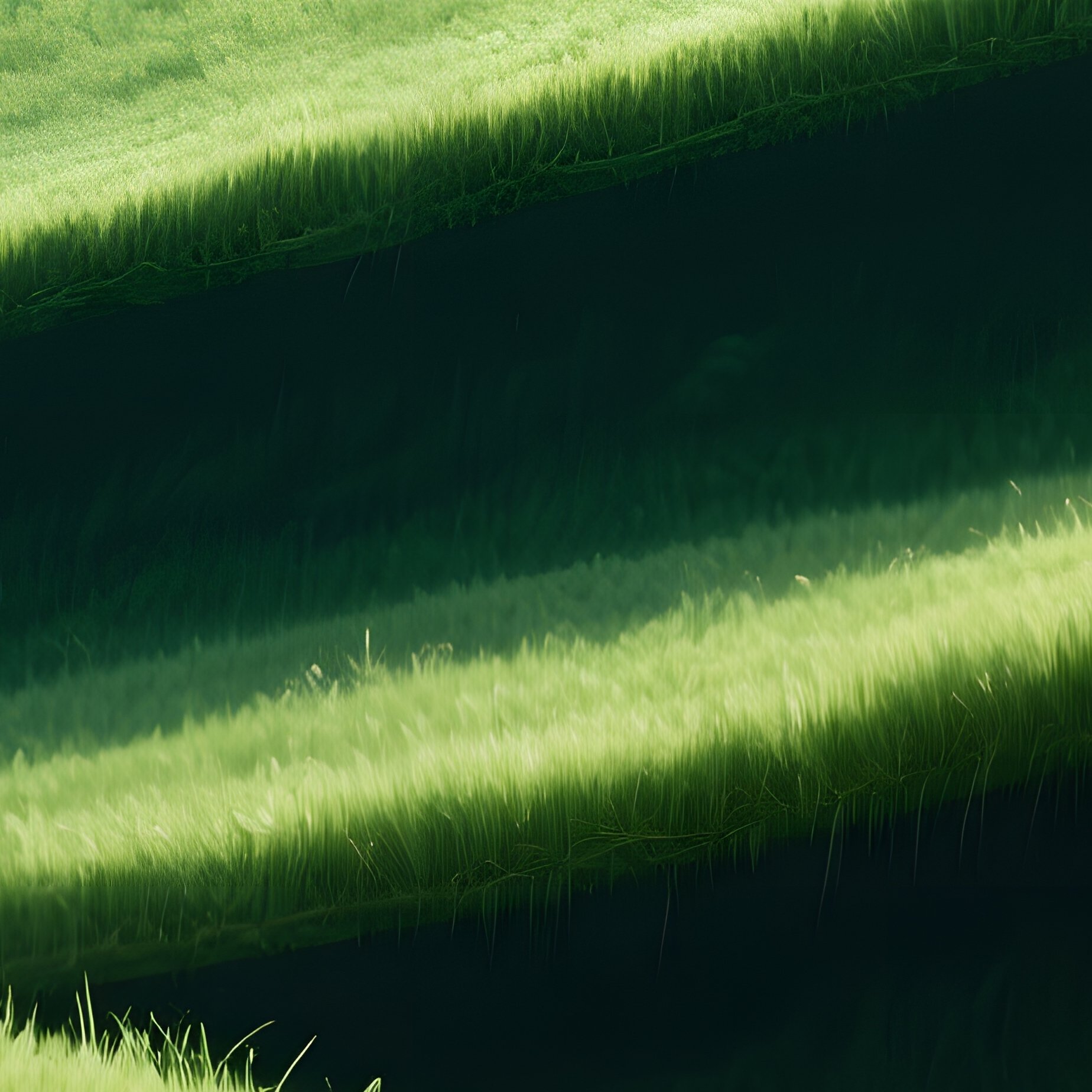 Layered Green Landscape Landscape Digital Art - Full Resolution Quality Preview