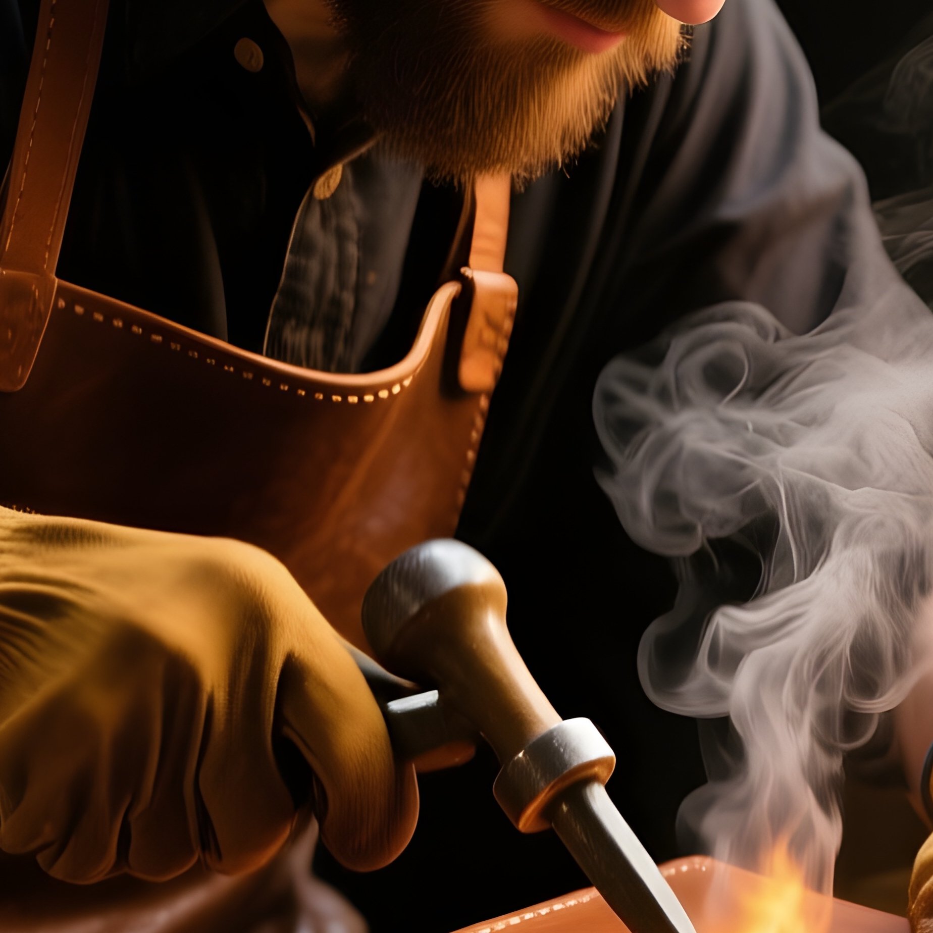 Leather Binding Craftsman Wet Leather Blind Tooling - Full Resolution Quality Preview