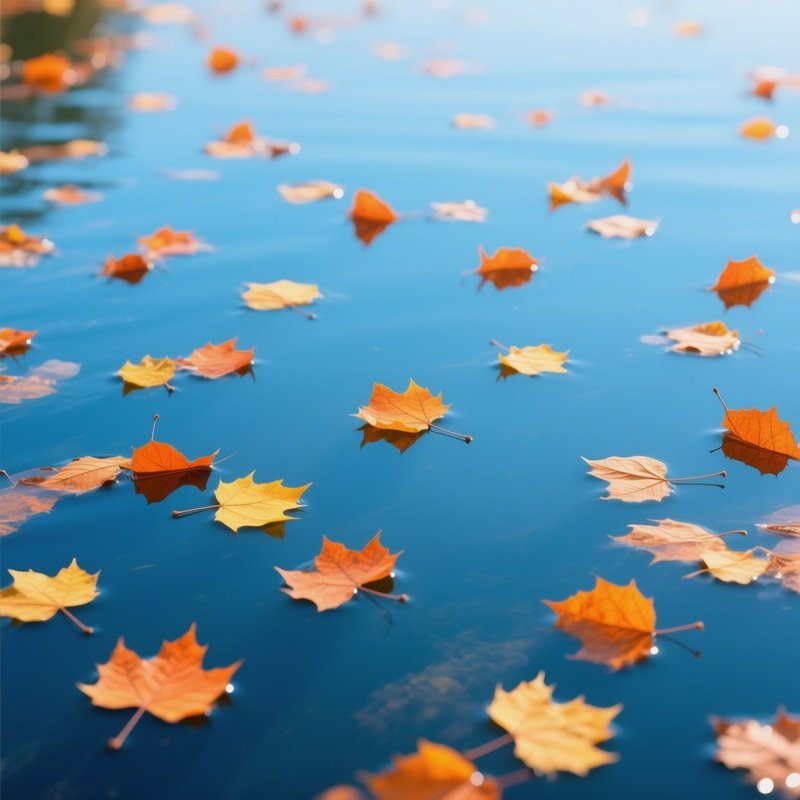 Leaves Floating On Water Nature Water