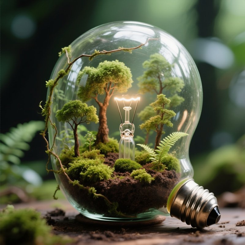 Lightbulb Terrarium Tiny Forest Inside Glass Bulb