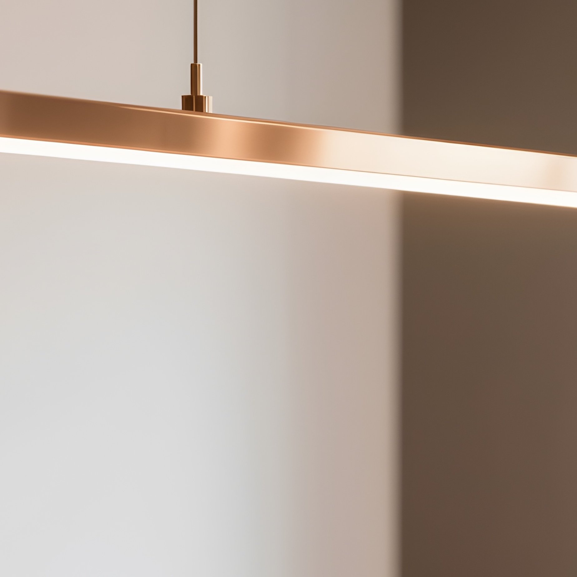 Linear Suspension Light Hanging Low Over Long Dining Table - Full Resolution Quality Preview