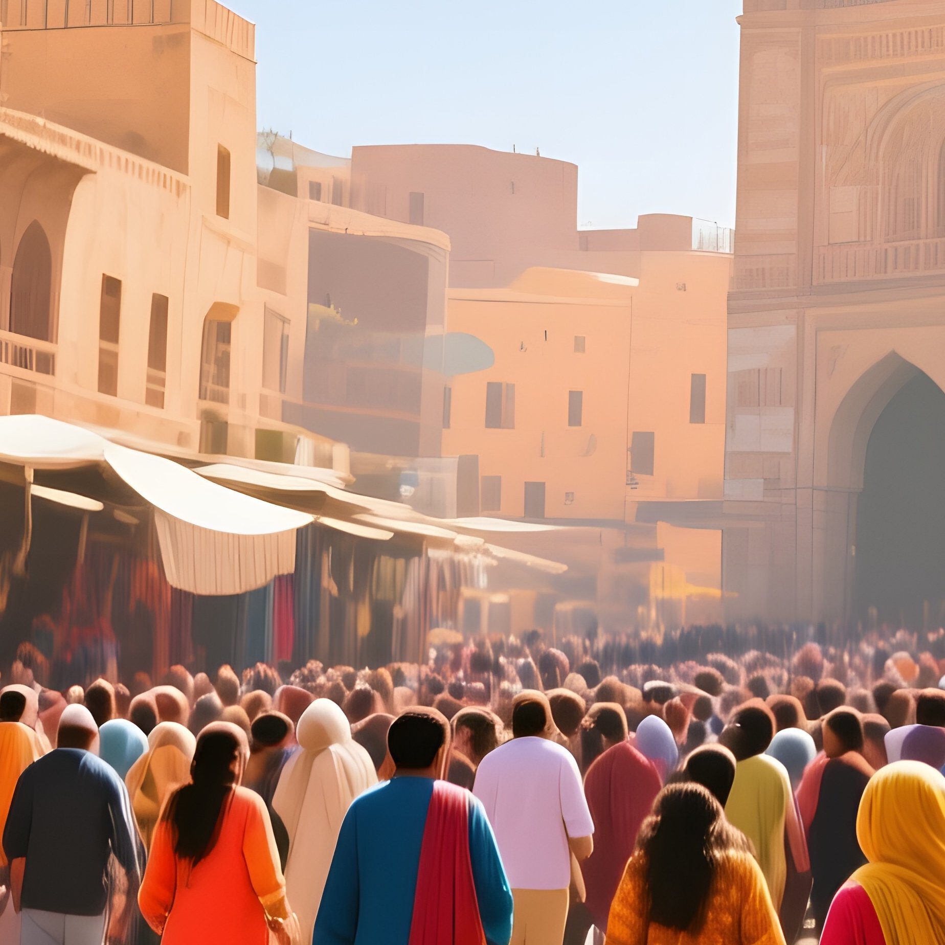 Lively Midday Market Historic Town Square - Full Resolution Quality Preview