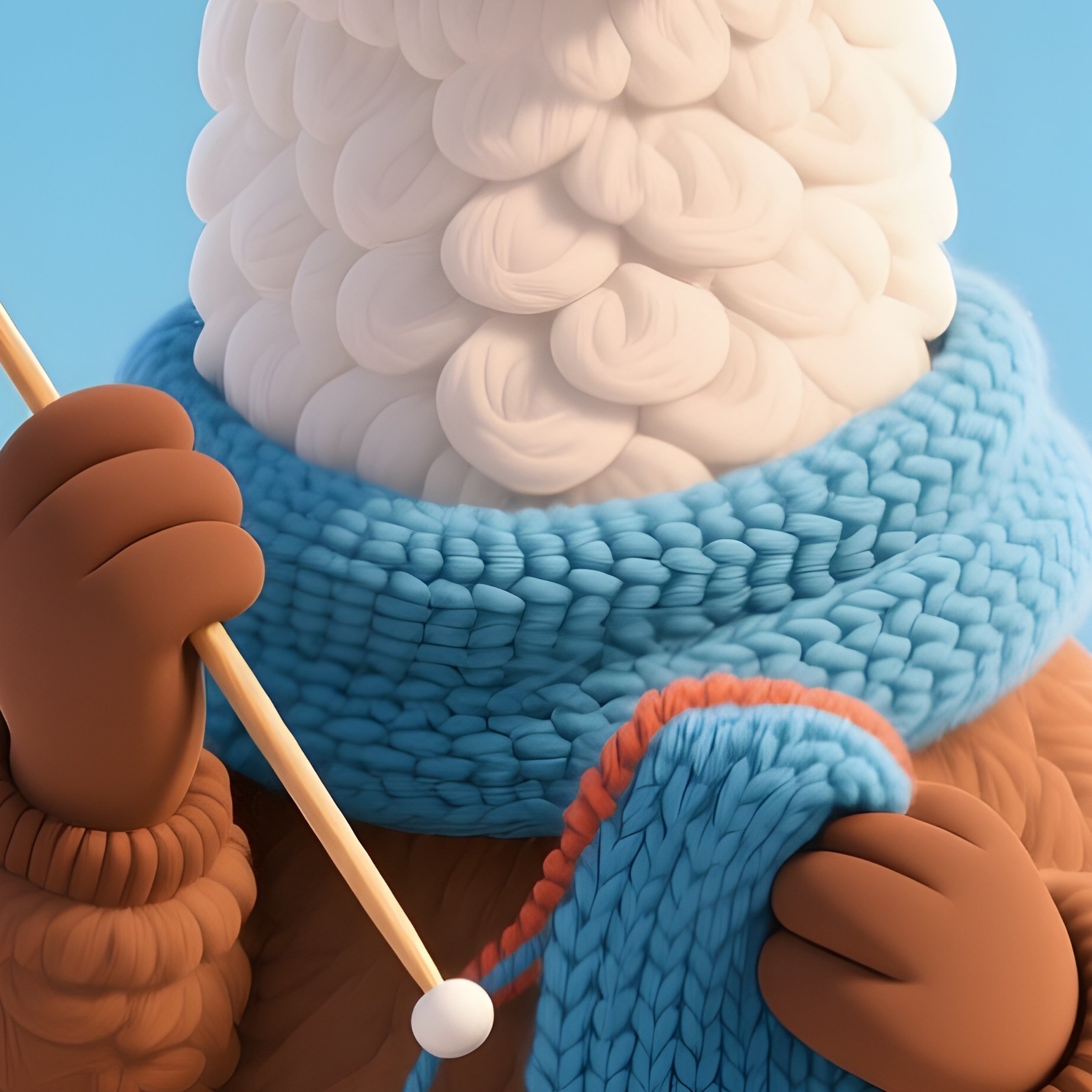 Llama Knitting Scarves For Penguins - Full Resolution Quality Preview