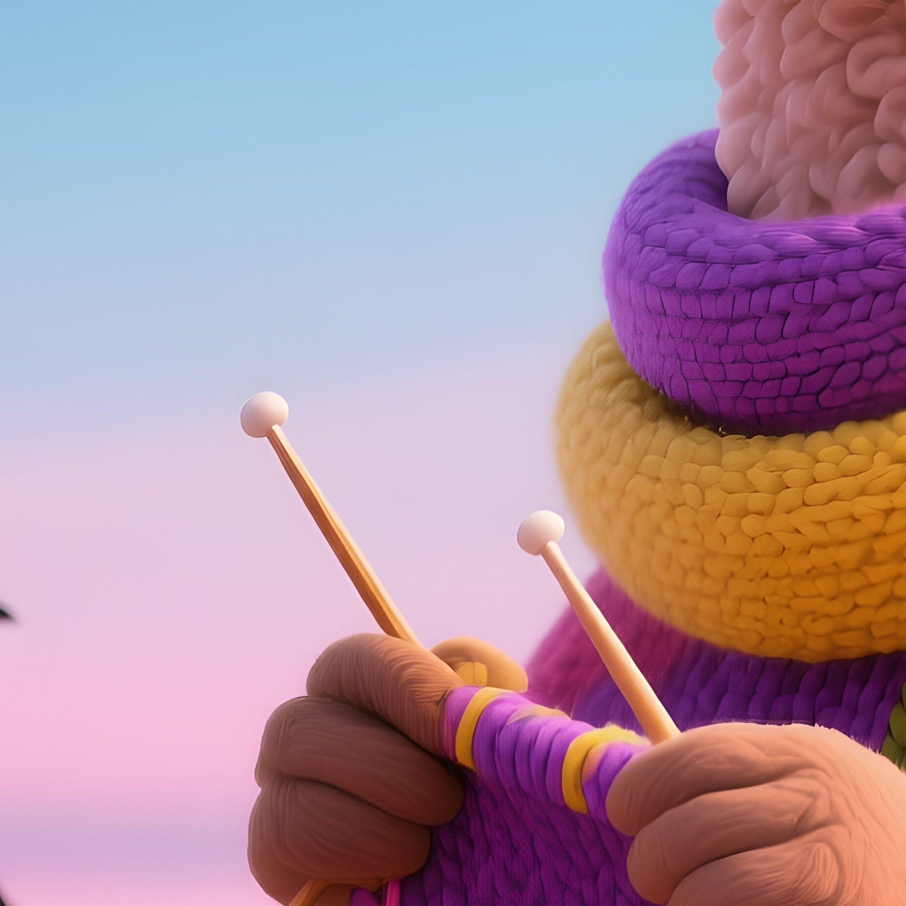 Llama Knitting Scarves For Penguins Digital Art - Full Resolution Quality Preview