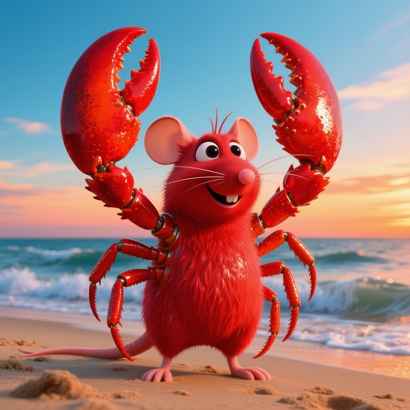 Lobster Claw Red Mouse Shaped Like Crustacean Pincer