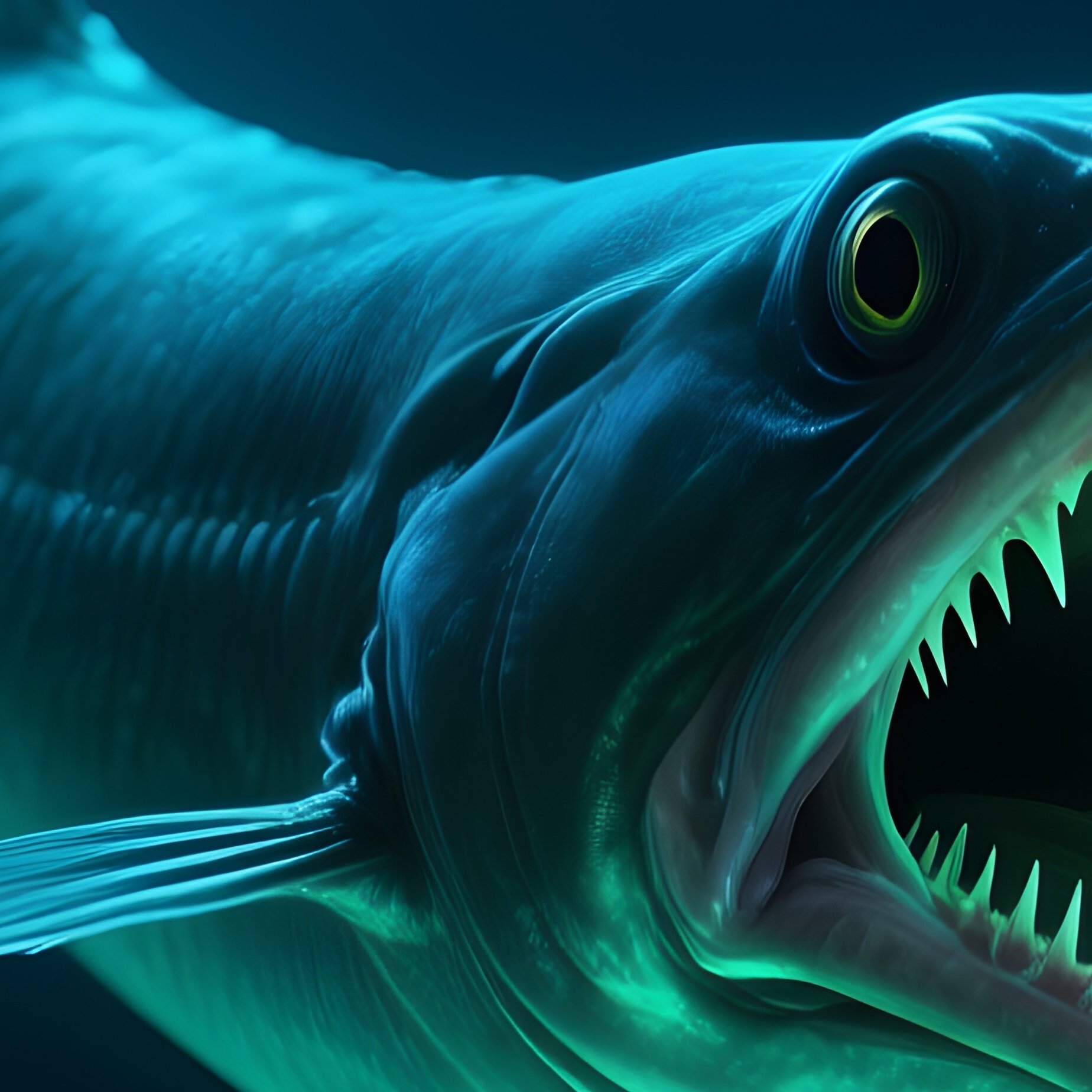 Loosejaw Eelpout Floating Hinged Jaws Like Suspended Trap - Full Resolution Quality Preview