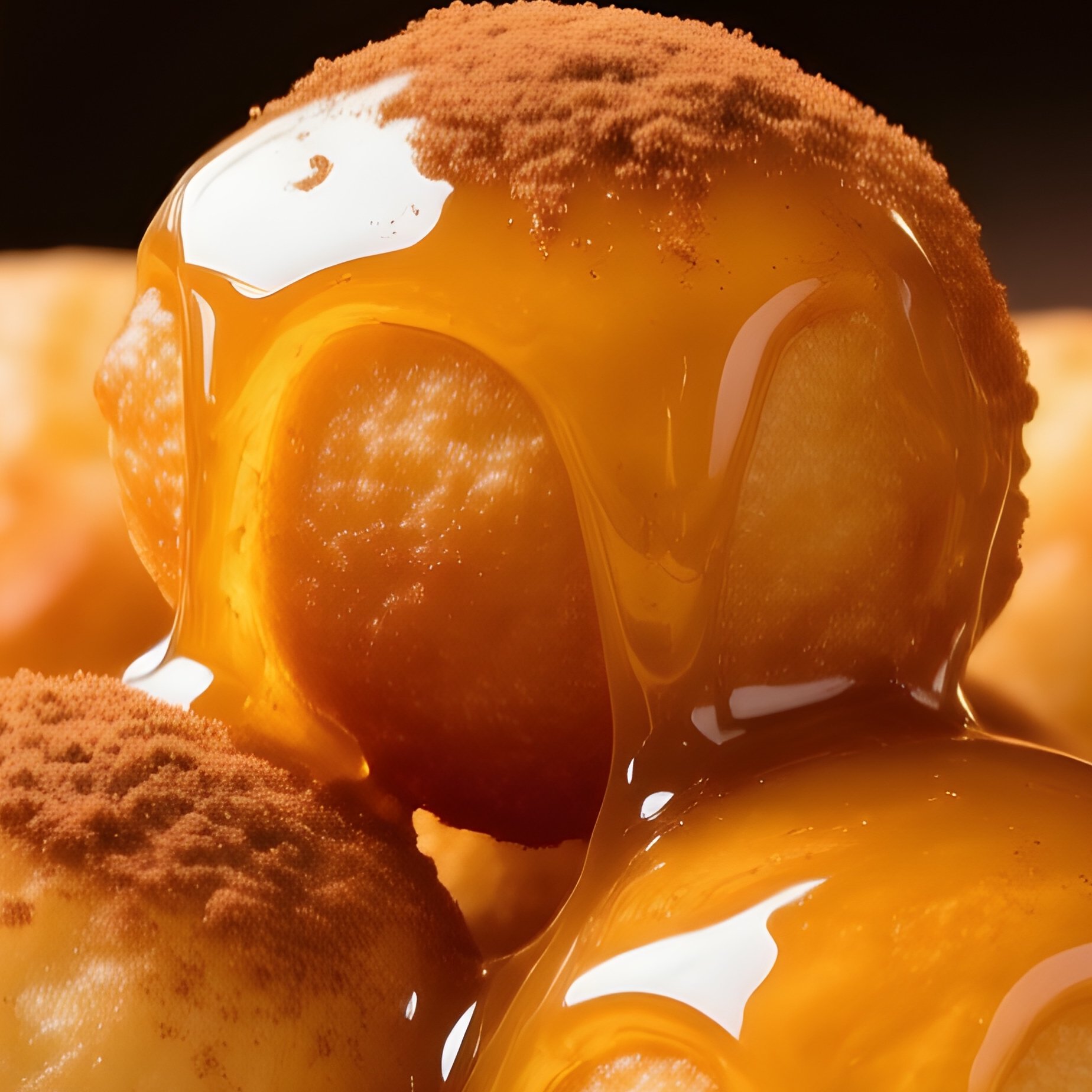 Loukoumades Fried Dough Balls Soaked In Honey And Cinnamon - Full Resolution Quality Preview