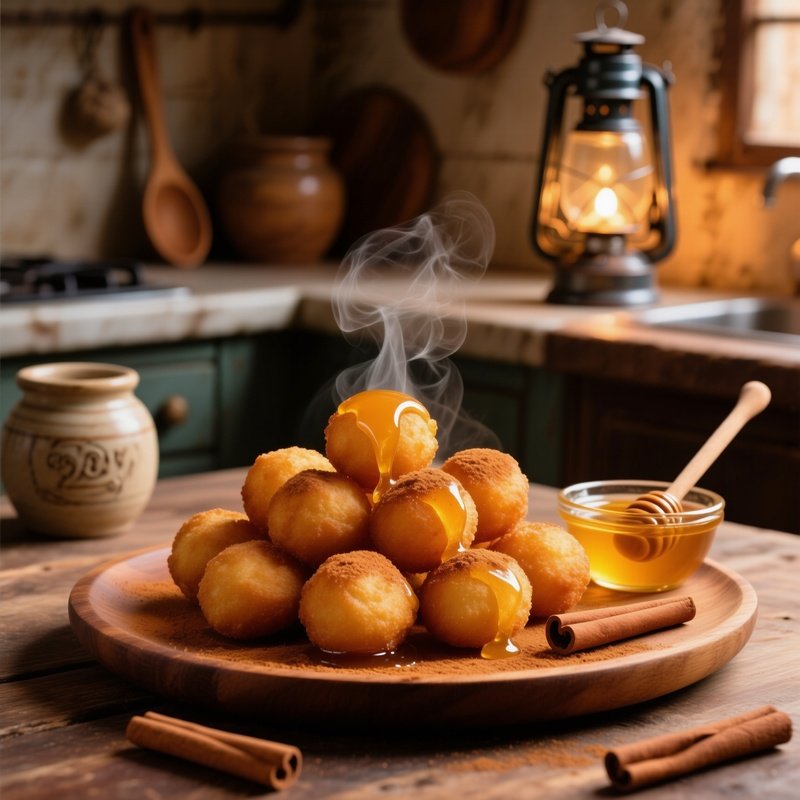 Loukoumades Fried Dough Balls Soaked In Honey And Cinnamon