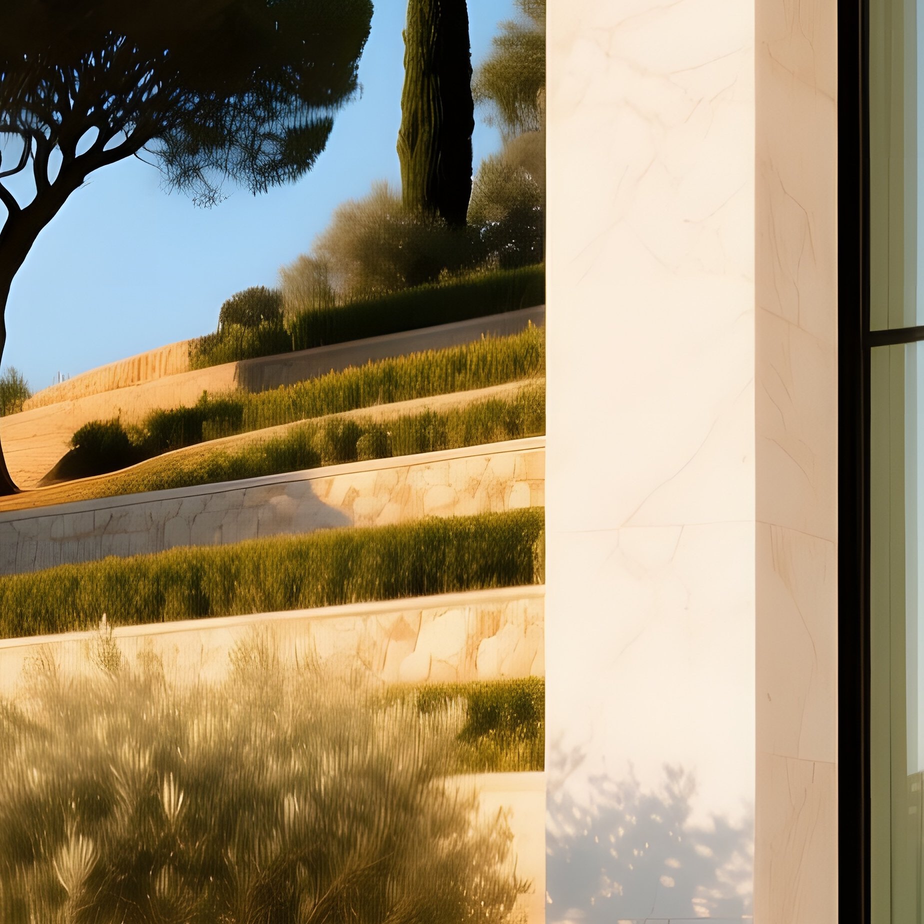 Luxurious Villa With Olive Garden Mediterranean Sunlight - Full Resolution Quality Preview