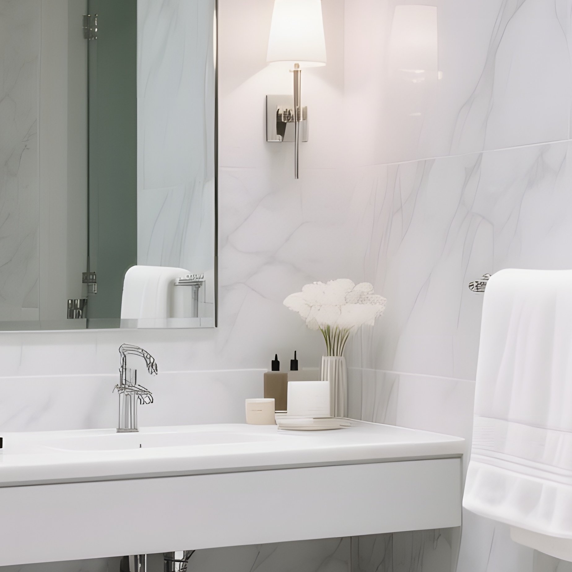 Luxury Bathroom With Reflective Atmosphere - Full Resolution Quality Preview