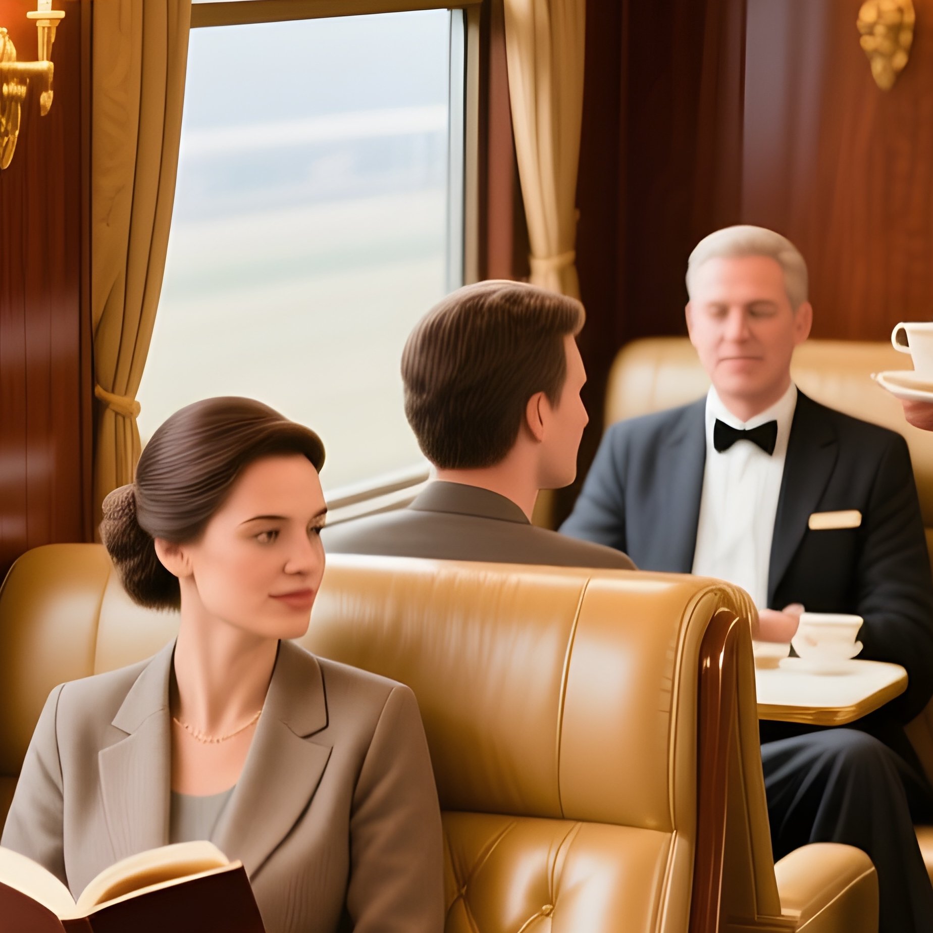 Luxury Train Interior With Passengers - Full Resolution Quality Preview