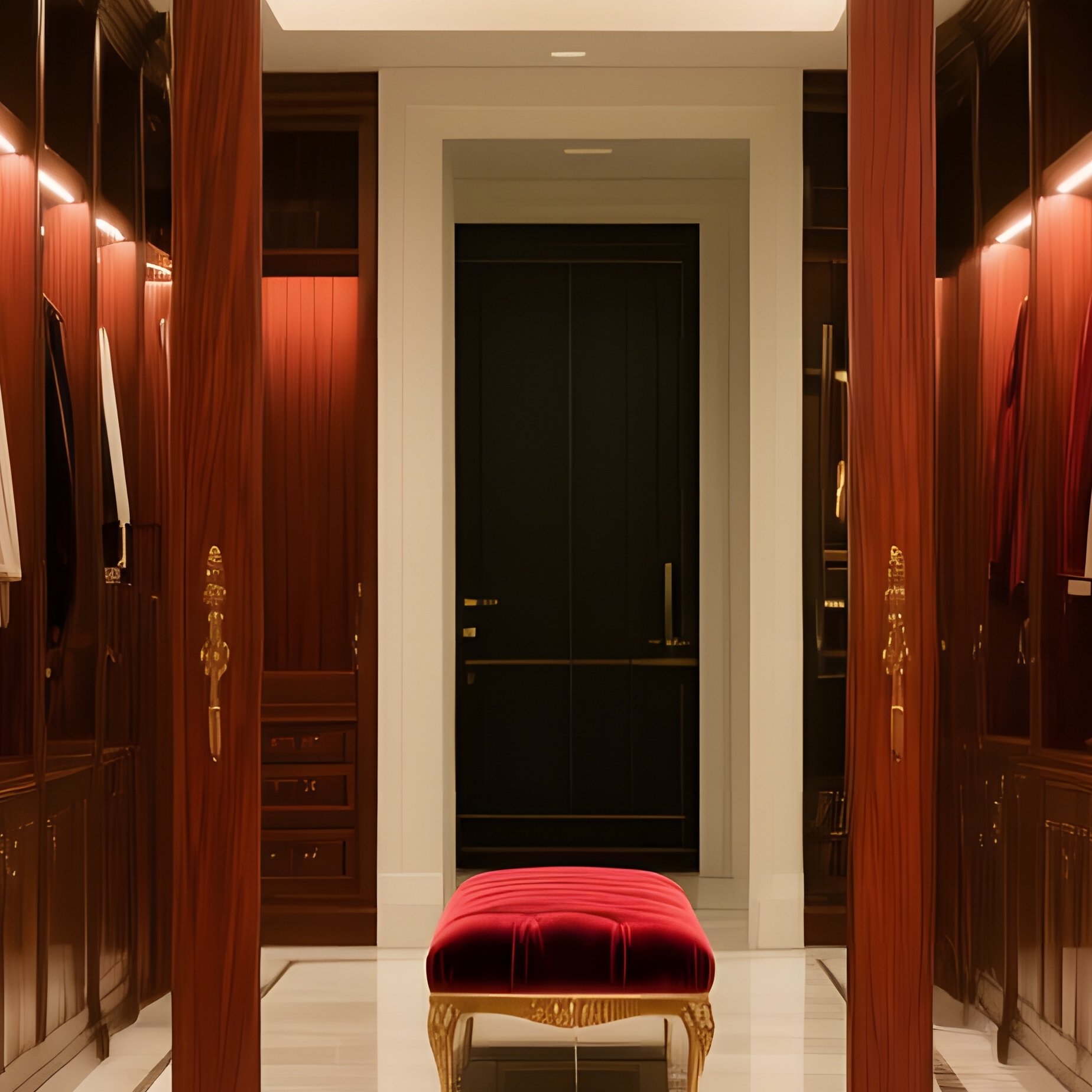 Luxury Walk In Closet Bespoke Wooden Cabinetry - Full Resolution Quality Preview