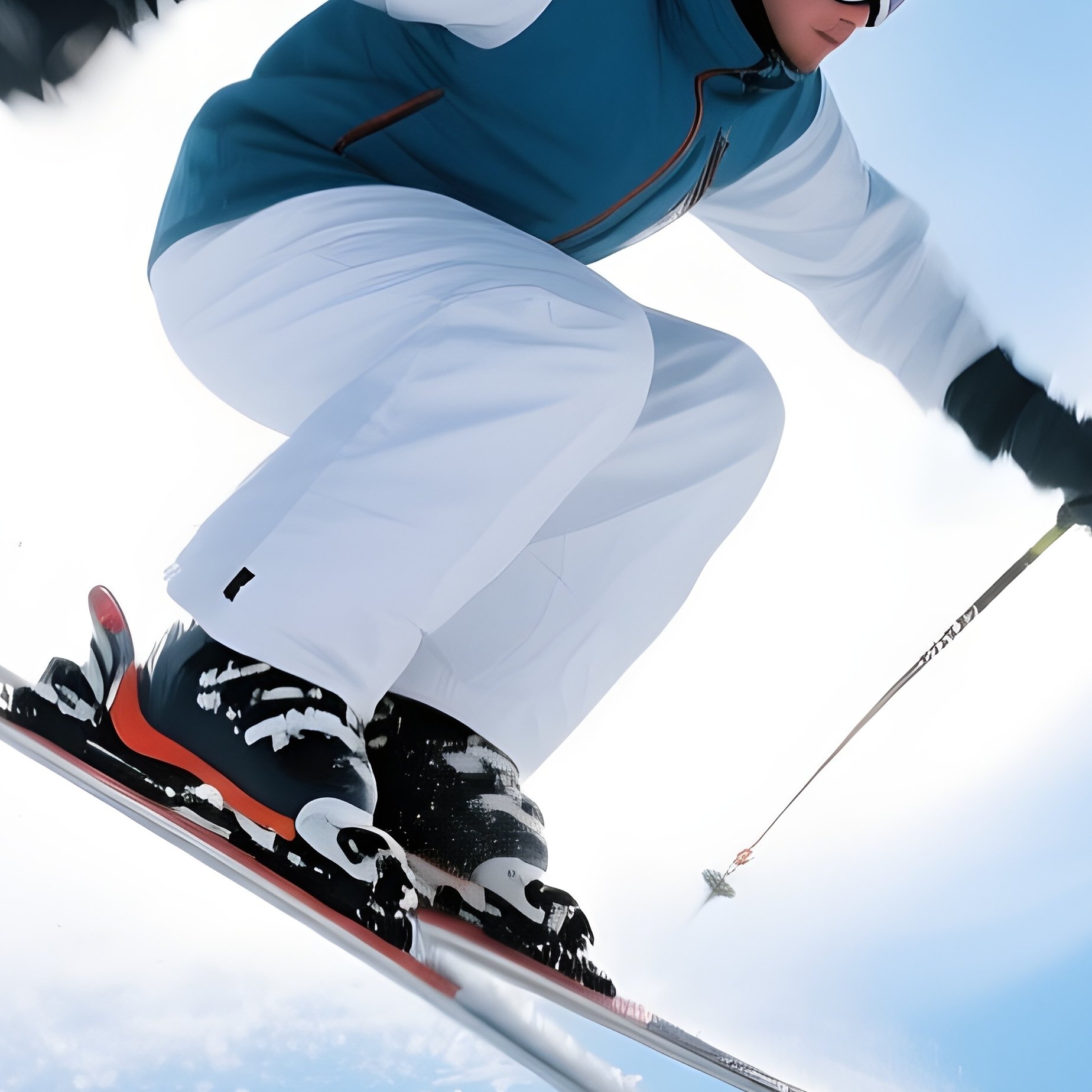 Lynx Frost Ski Jump Mid Flight Snow Halo - Full Resolution Quality Preview