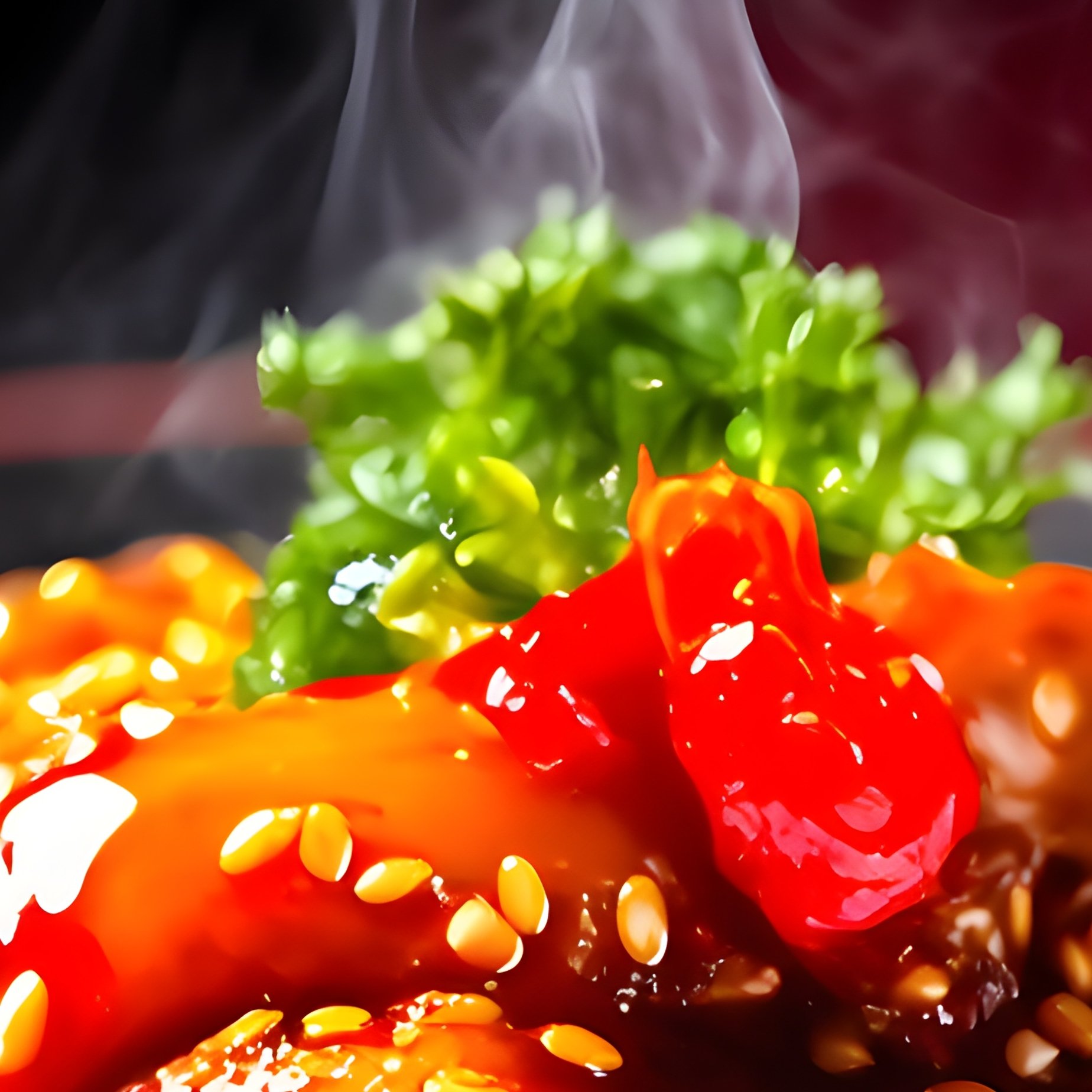 Macro Sesame Oil Dish With Chopsticks - Full Resolution Quality Preview