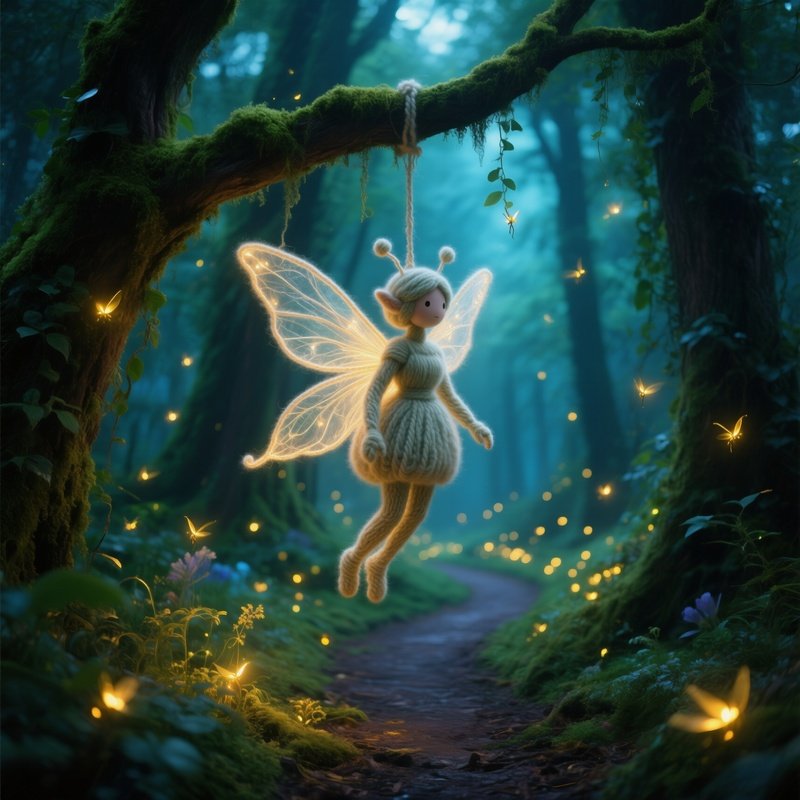Magical Forest Path With Wool Fairy