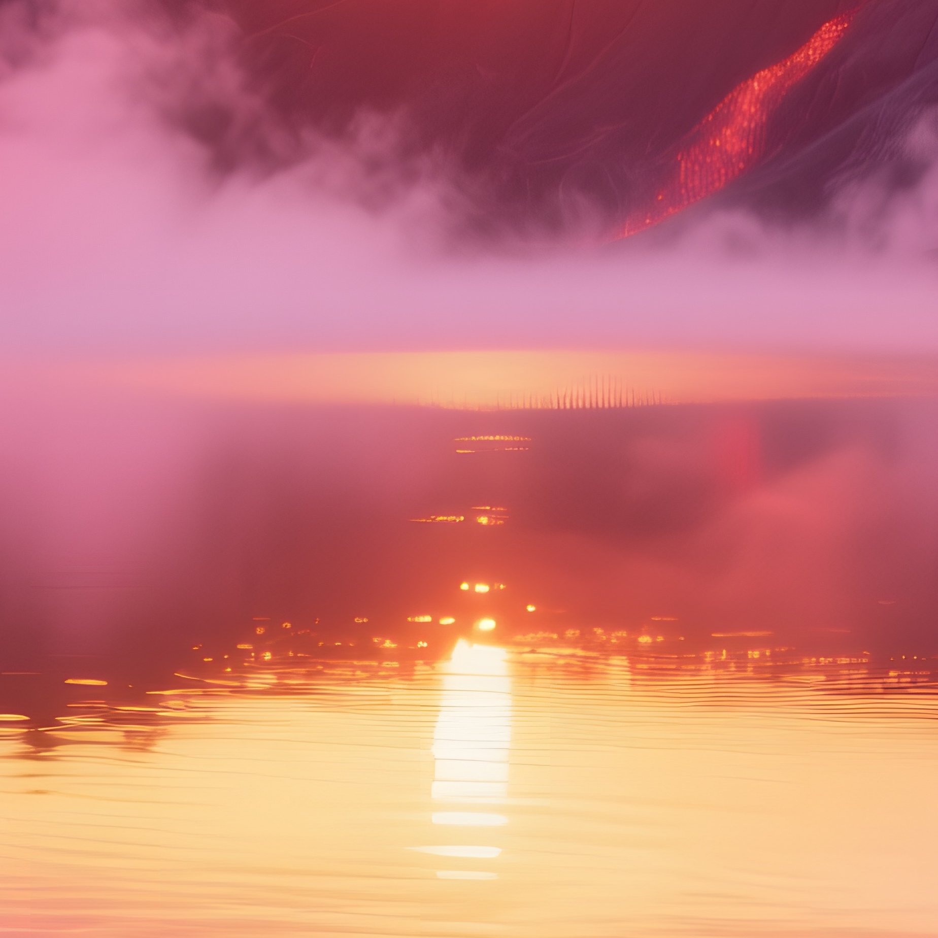 Magical Sunrise Over Volcanic Crater Lake - Full Resolution Quality Preview