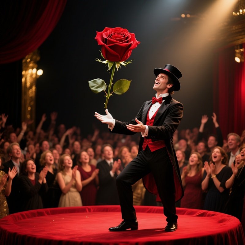 Magician Levitating Rose