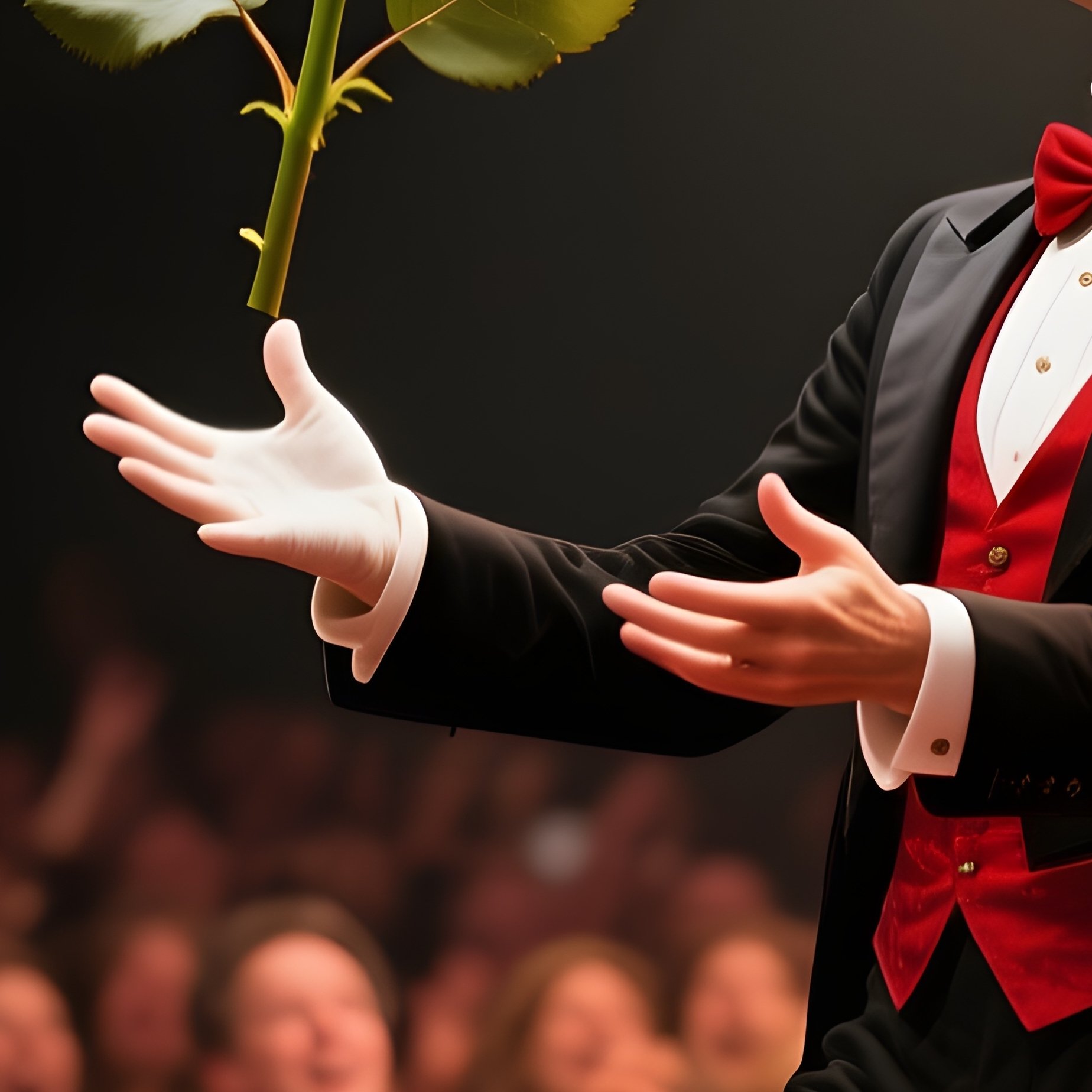 Magician Levitating Rose - Full Resolution Quality Preview