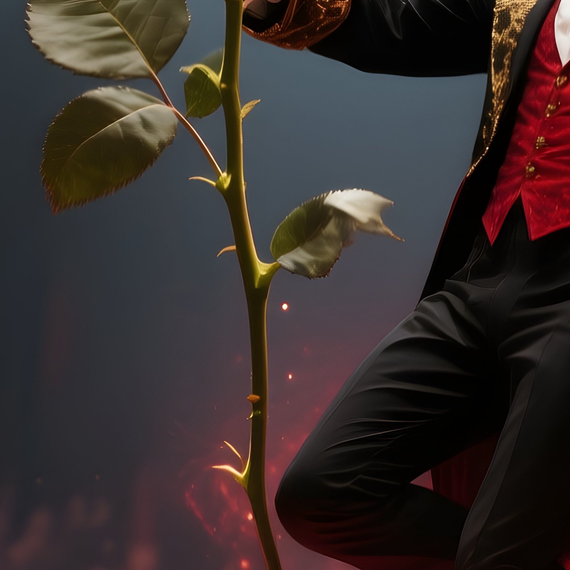 Magician Levitating Rose Fantasy - Full Resolution Quality Preview
