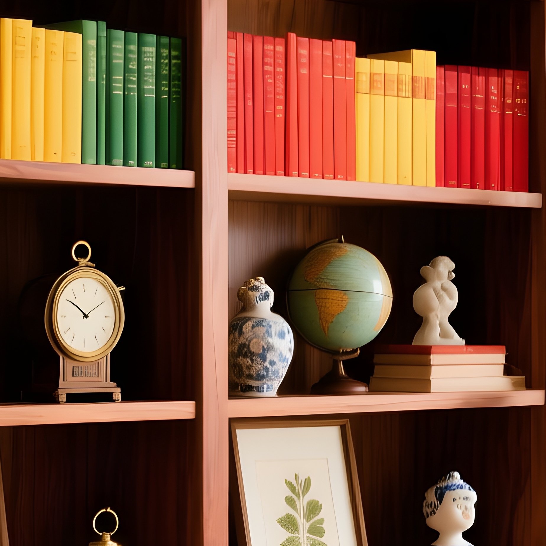 Magnificent Floor To Ceiling Wooden Bookshelf Wall - Full Resolution Quality Preview