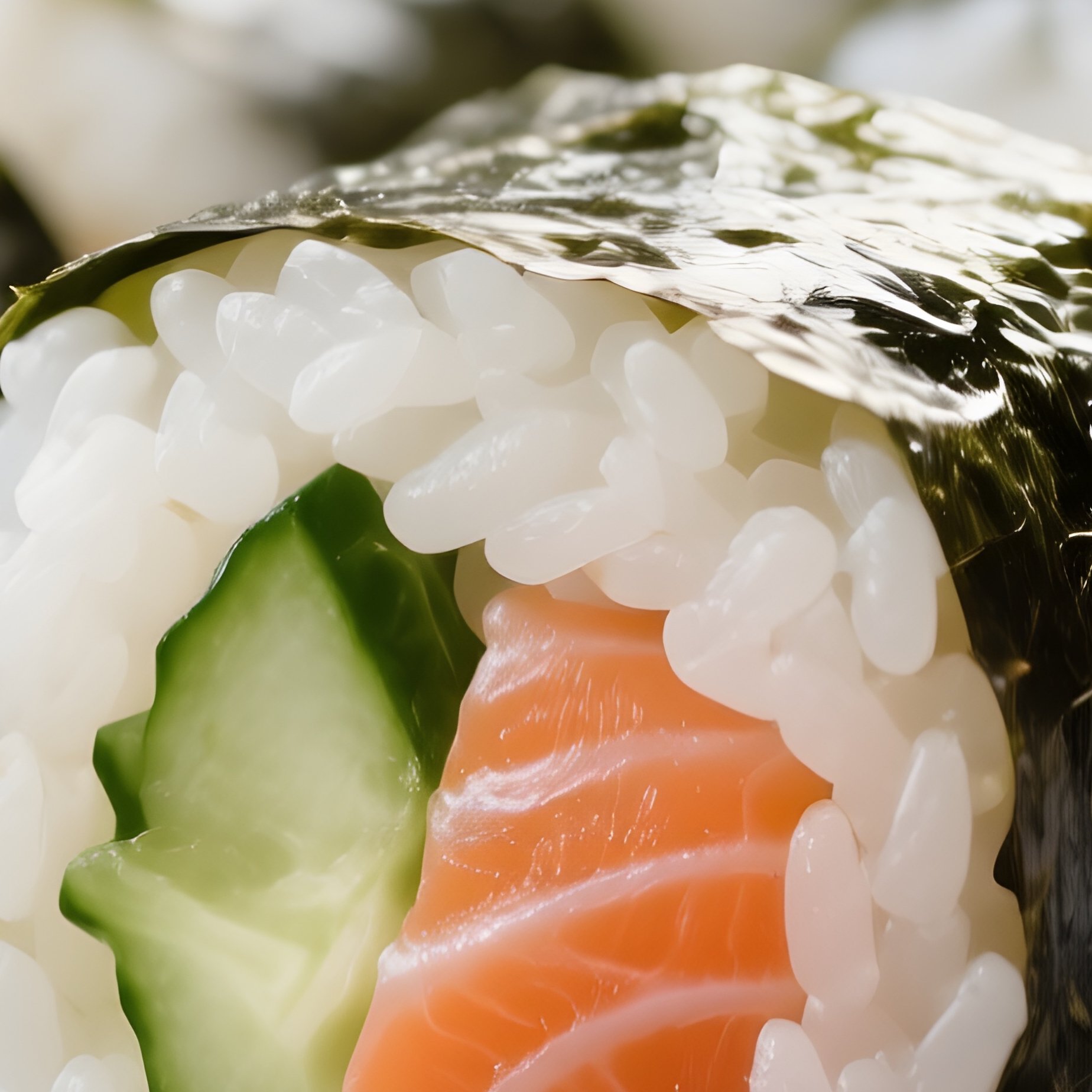 Maki Sushi Rolls Filled With Vinegared Rice, Nori Seaweed, Cucumber, And Fresh Fish - Full Resolution Quality Preview