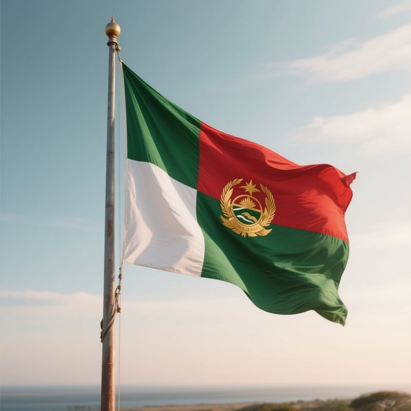 Malagasy Flag Half Mast Wind