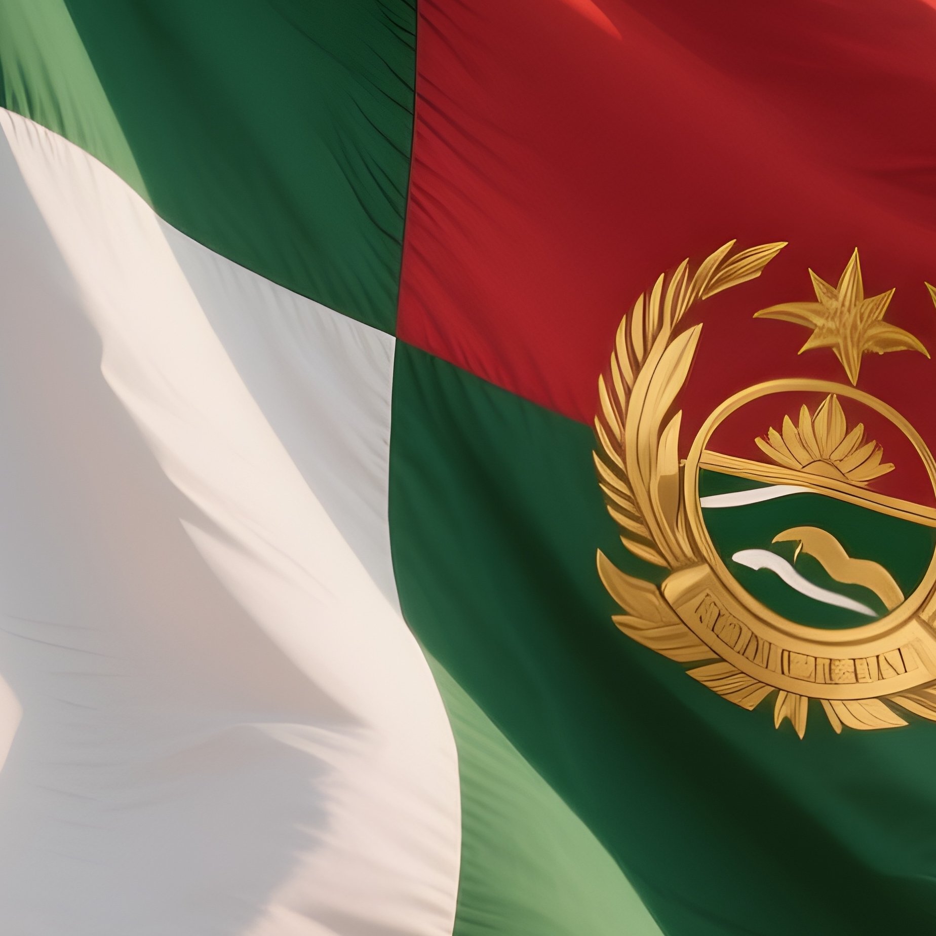 Malagasy Flag Half Mast Wind - Full Resolution Quality Preview