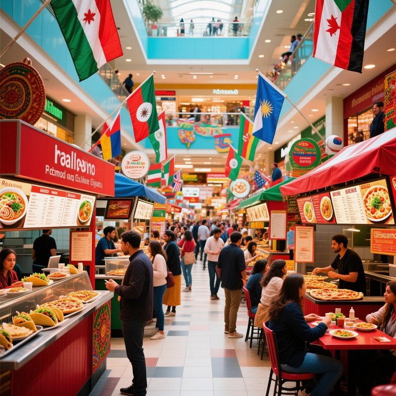 Mall Food Court Culture Mosaic