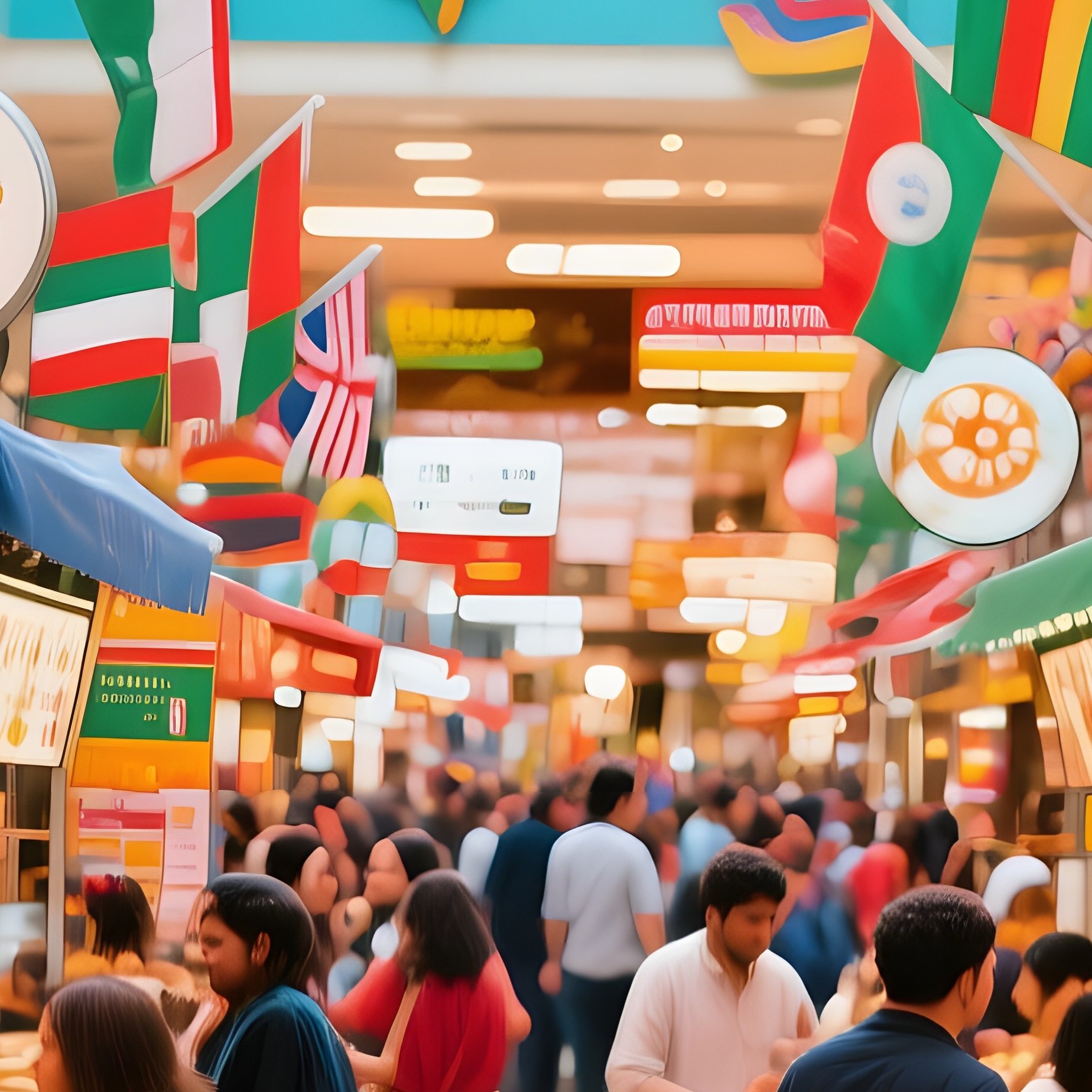 Mall Food Court Culture Mosaic - Full Resolution Quality Preview